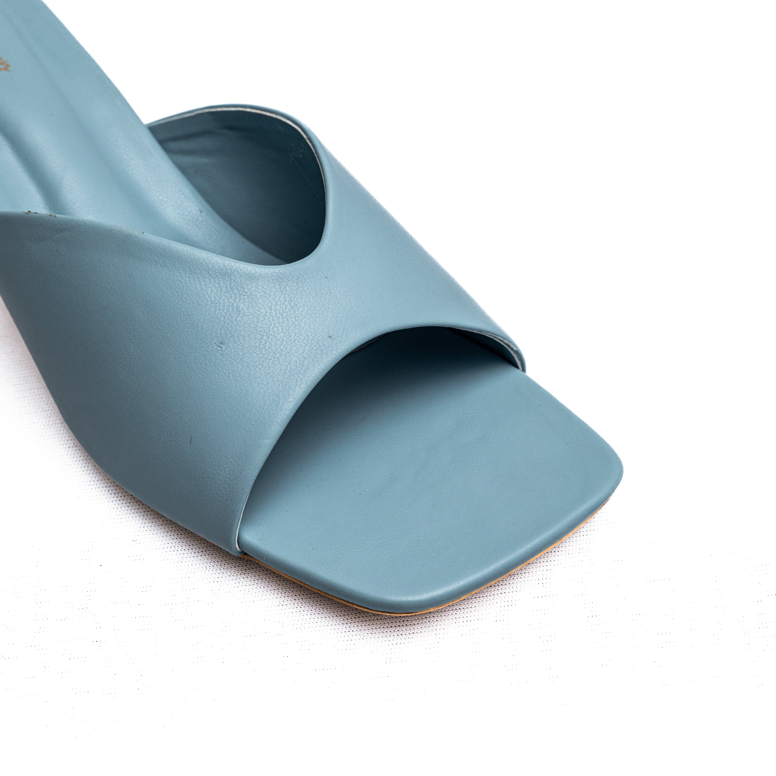 Open Toe Mules - Blue