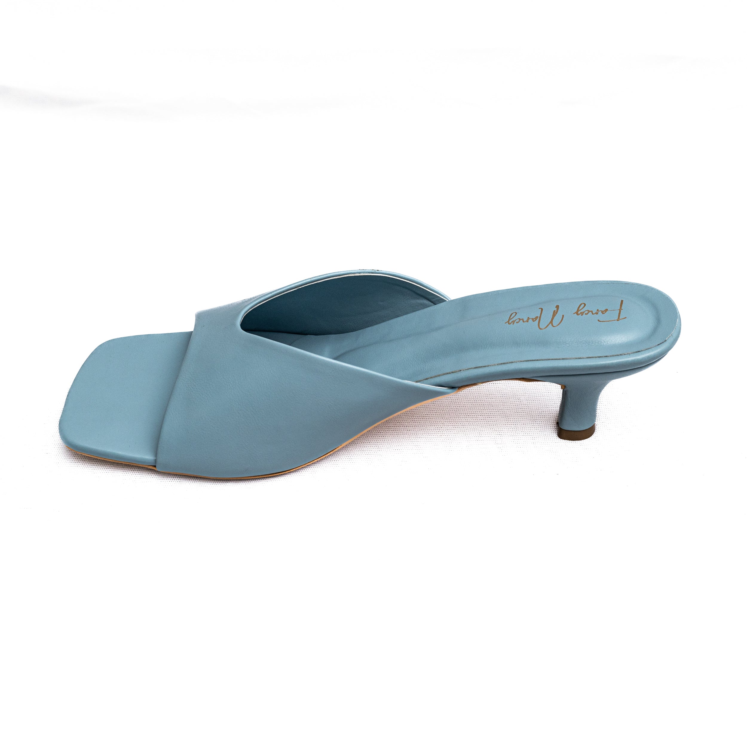 Open Toe Mules - Blue