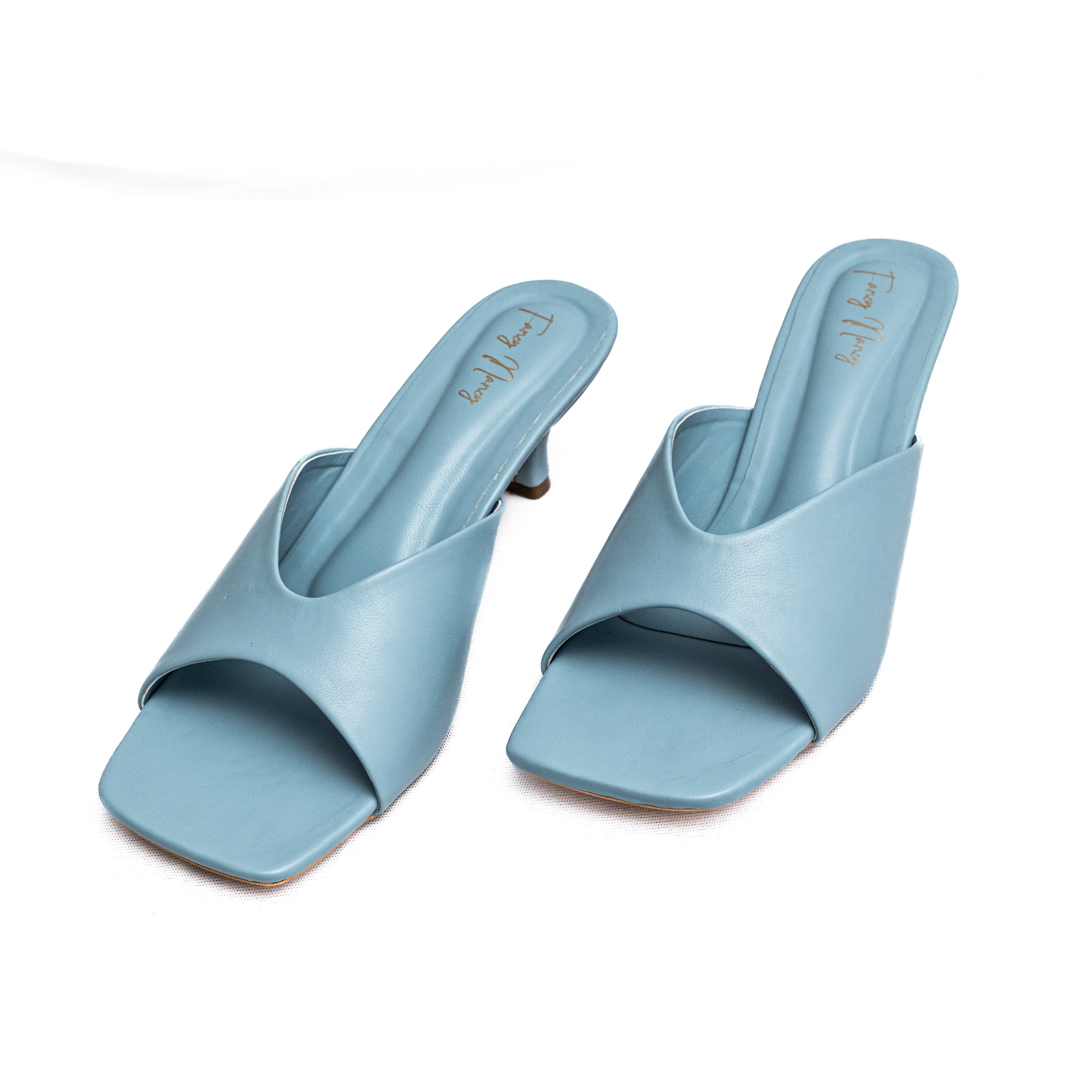 Open Toe Mules - Blue