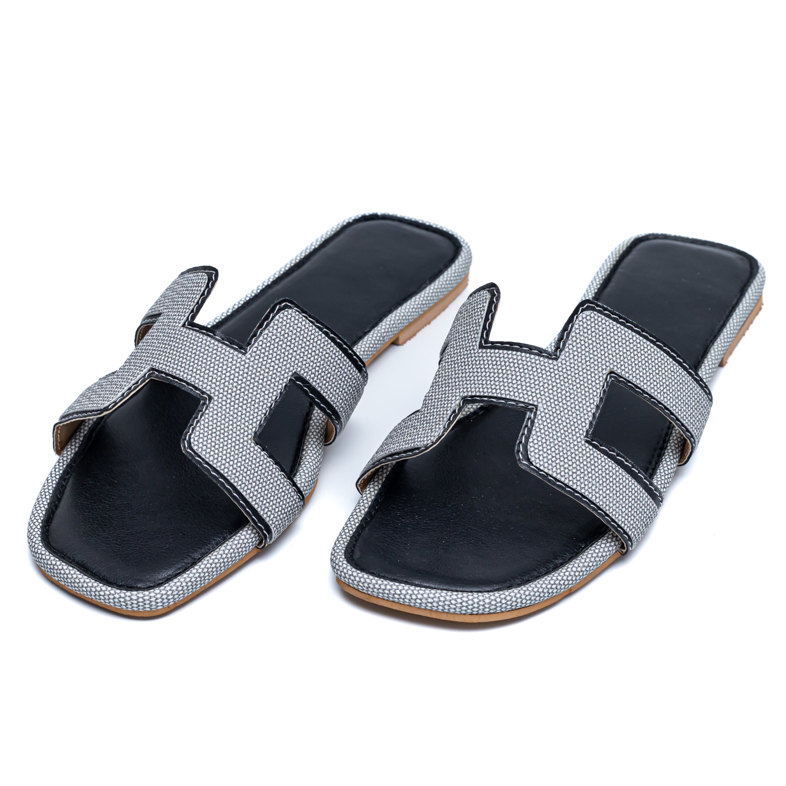H Style Flats - Black/Grey