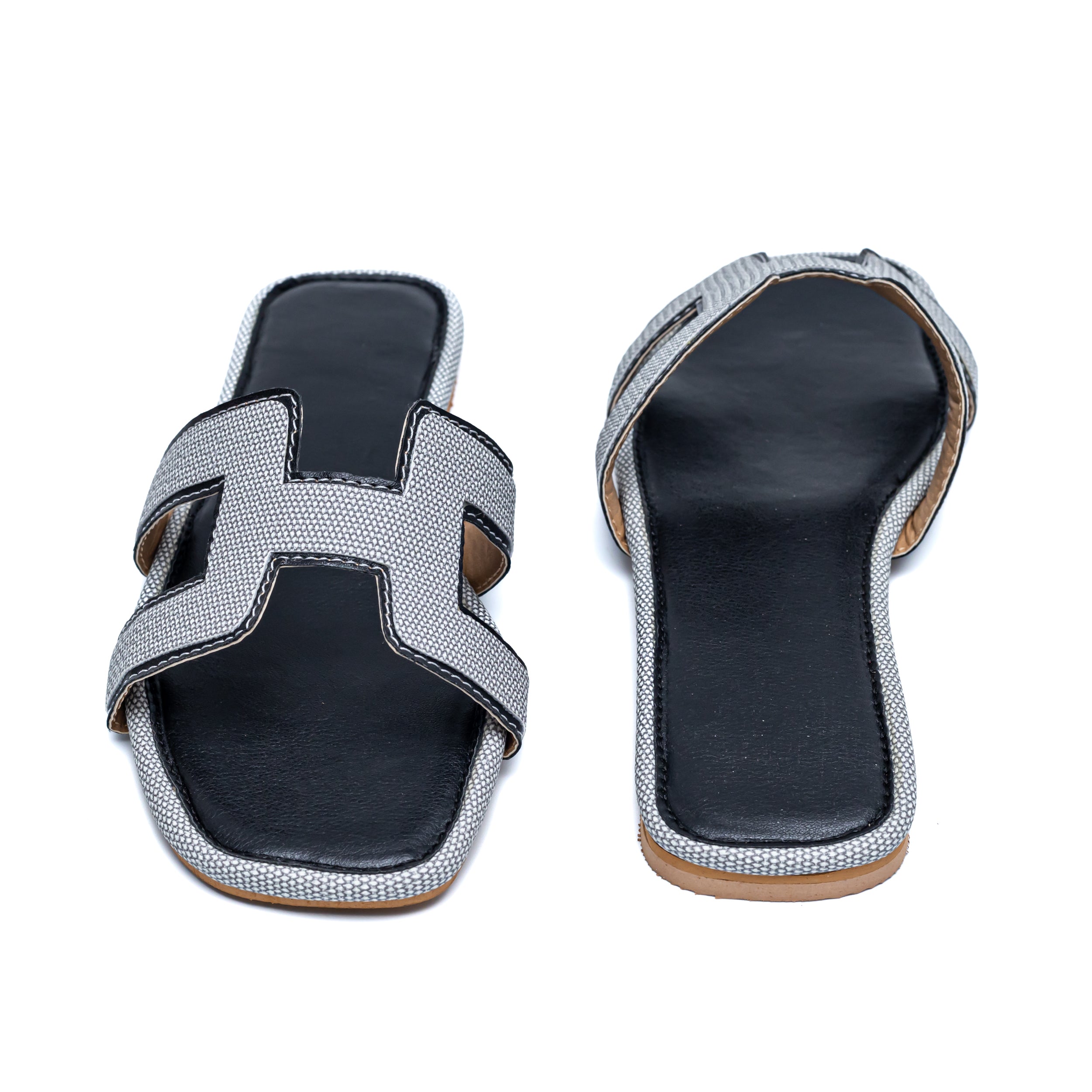 H Style Flats - Black/Grey