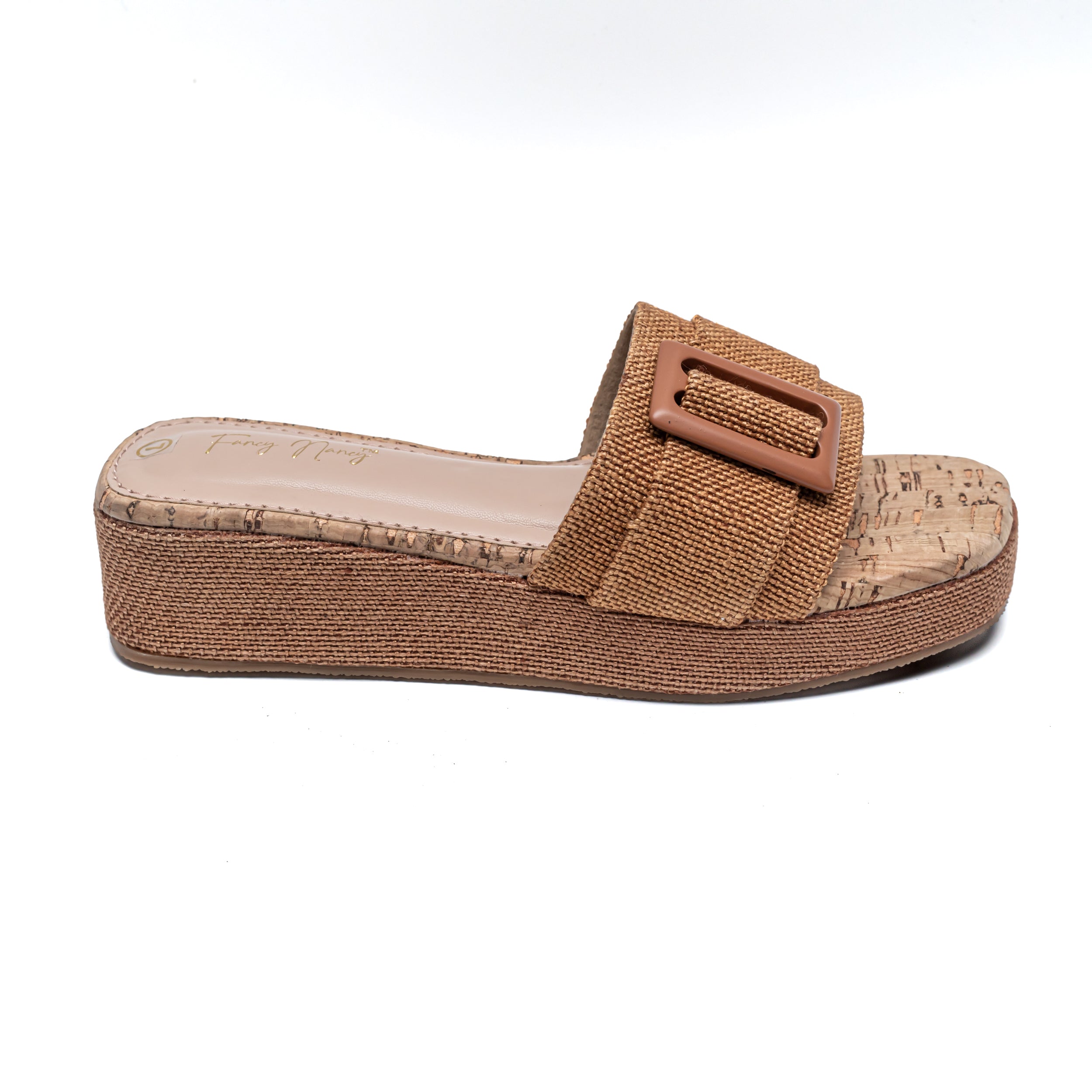 Jute Buckle Platforms - Tan