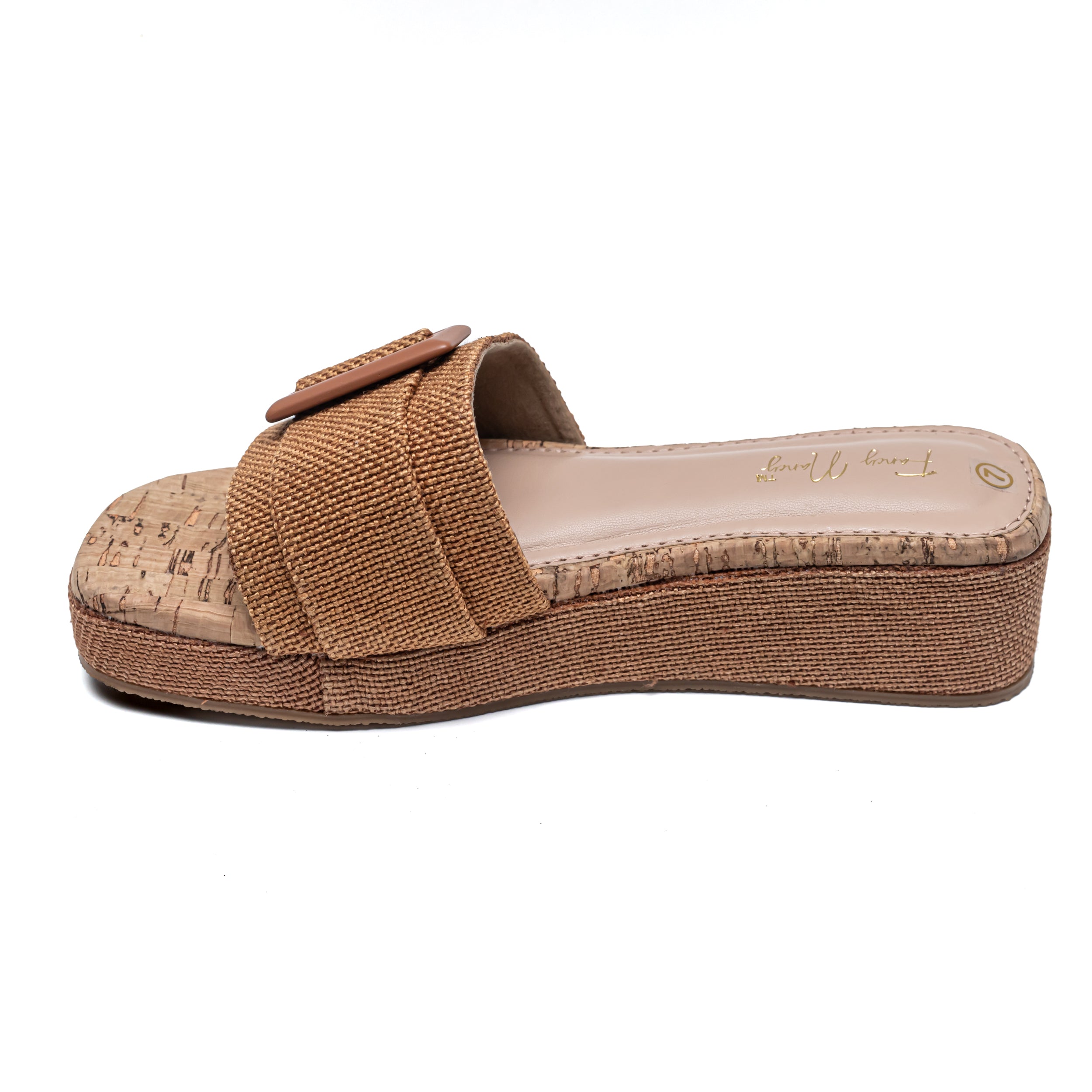 Jute Buckle Platforms - Tan