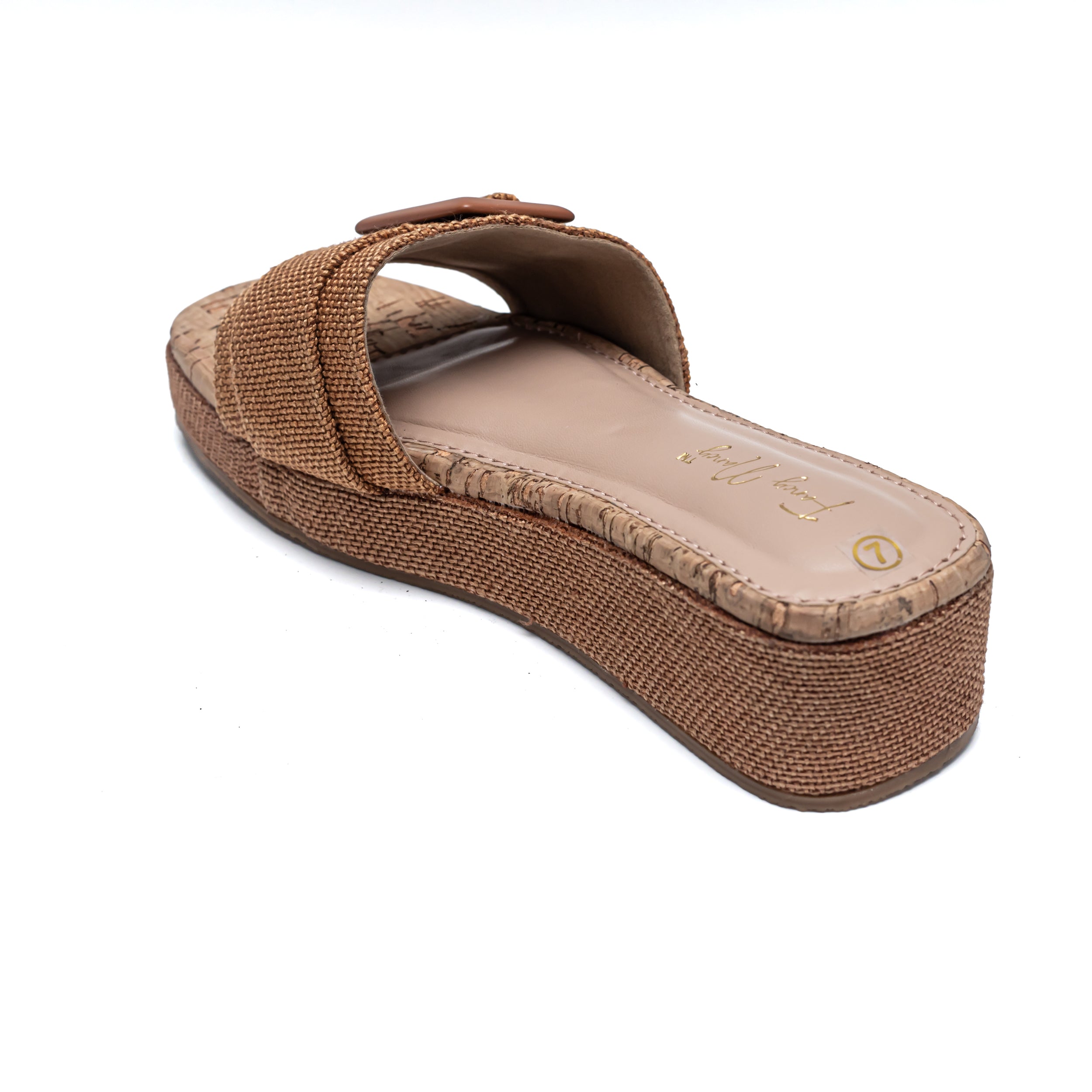 Jute Buckle Platforms - Tan