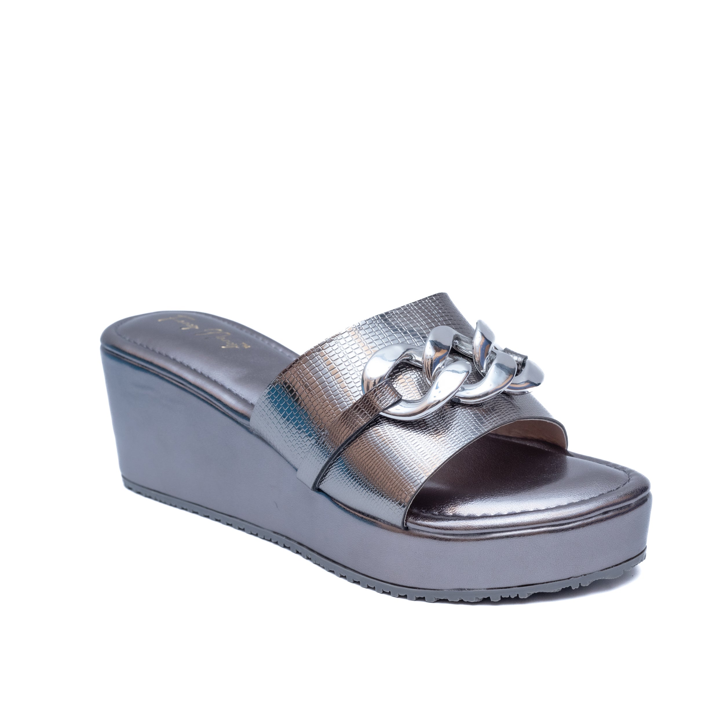 Chain In Platform - Metallic Grey