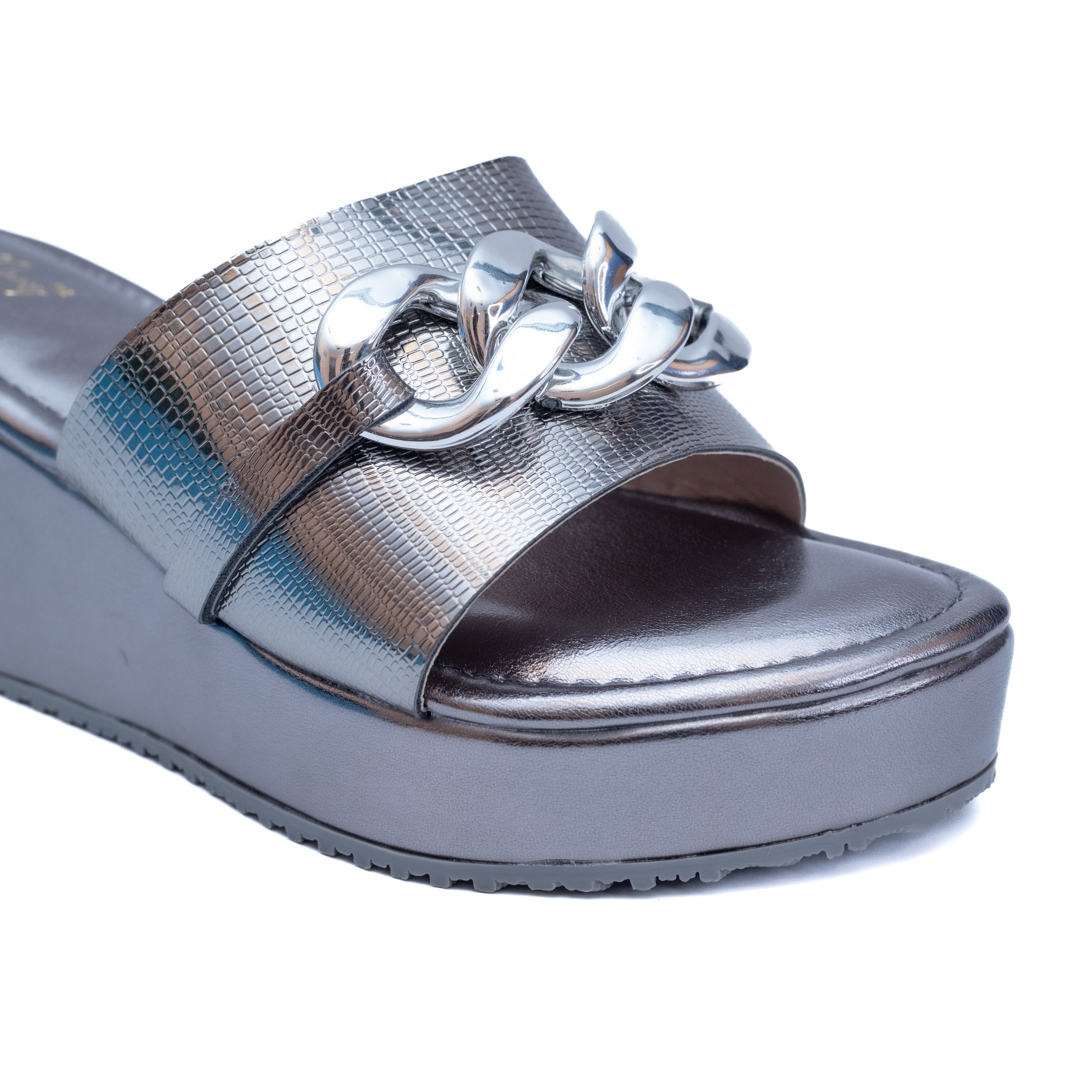 Chain In Platform - Metallic Grey