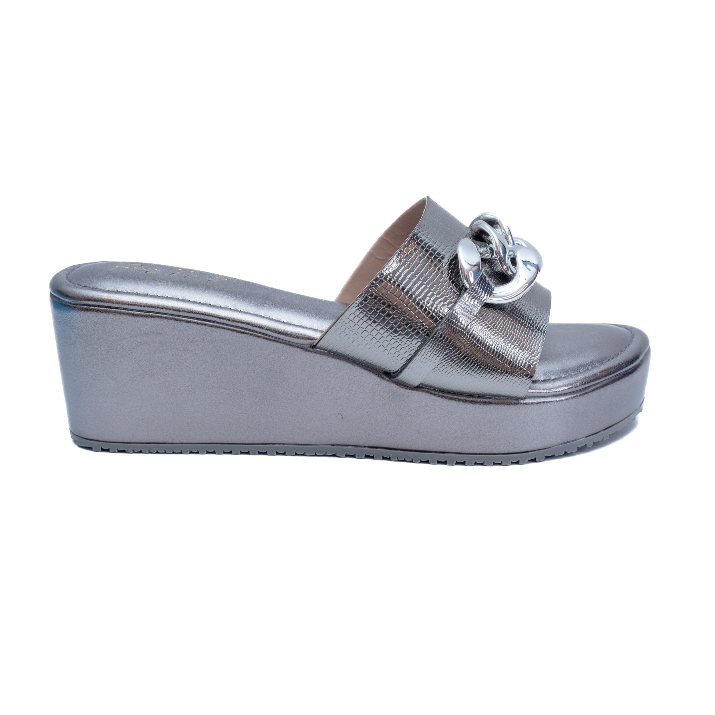 Chain In Platform - Metallic Grey