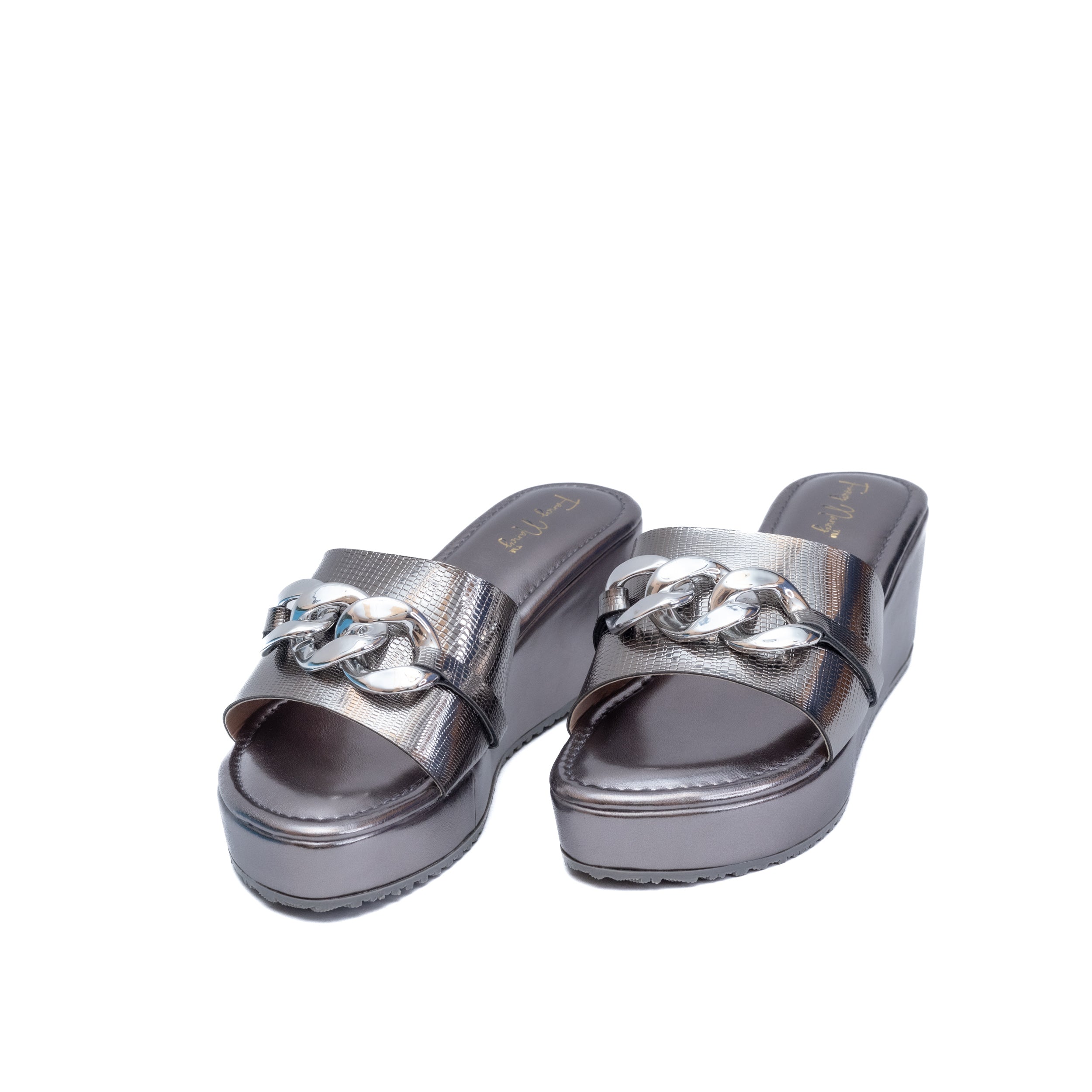 Chain In Platform - Metallic Grey