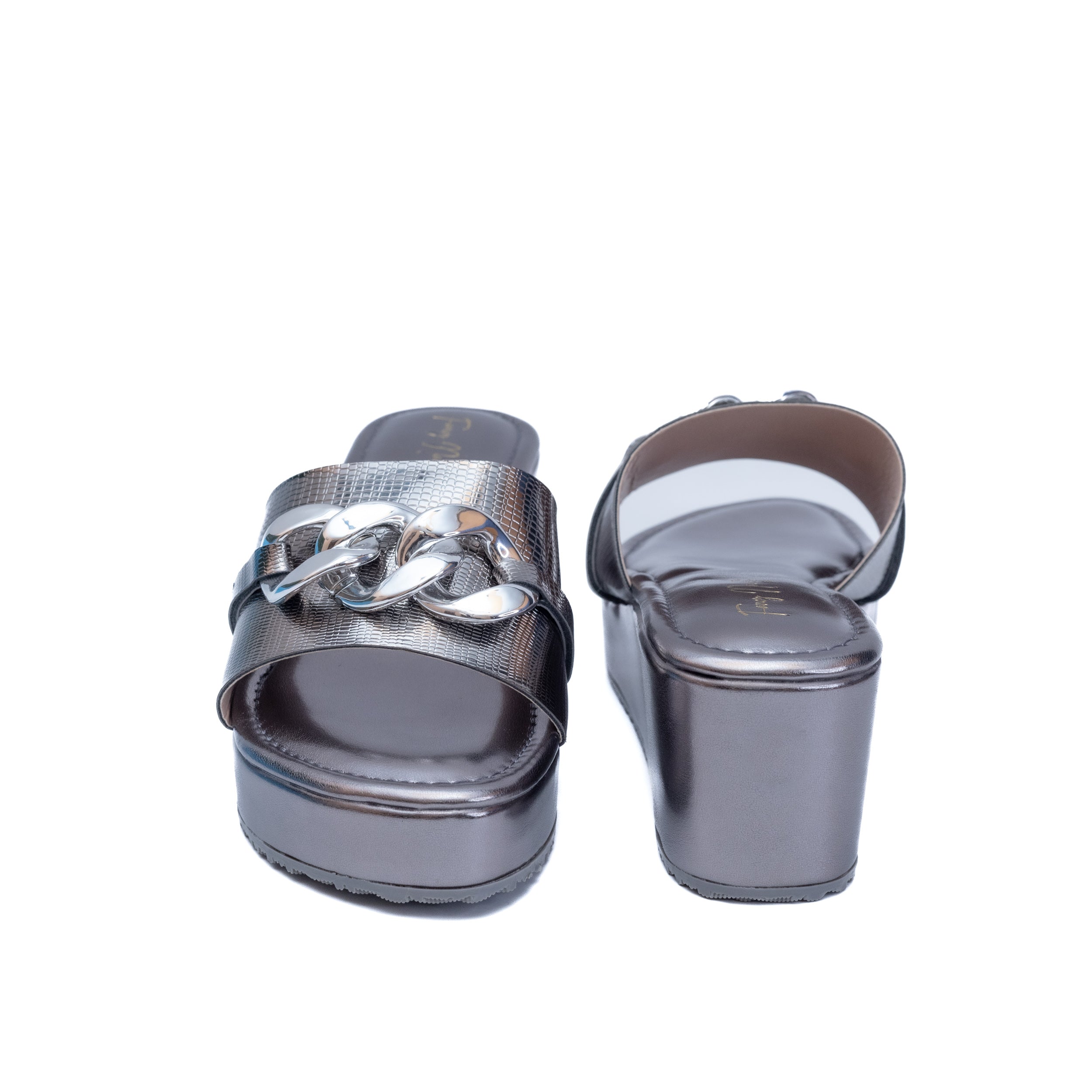 Chain In Platform - Metallic Grey