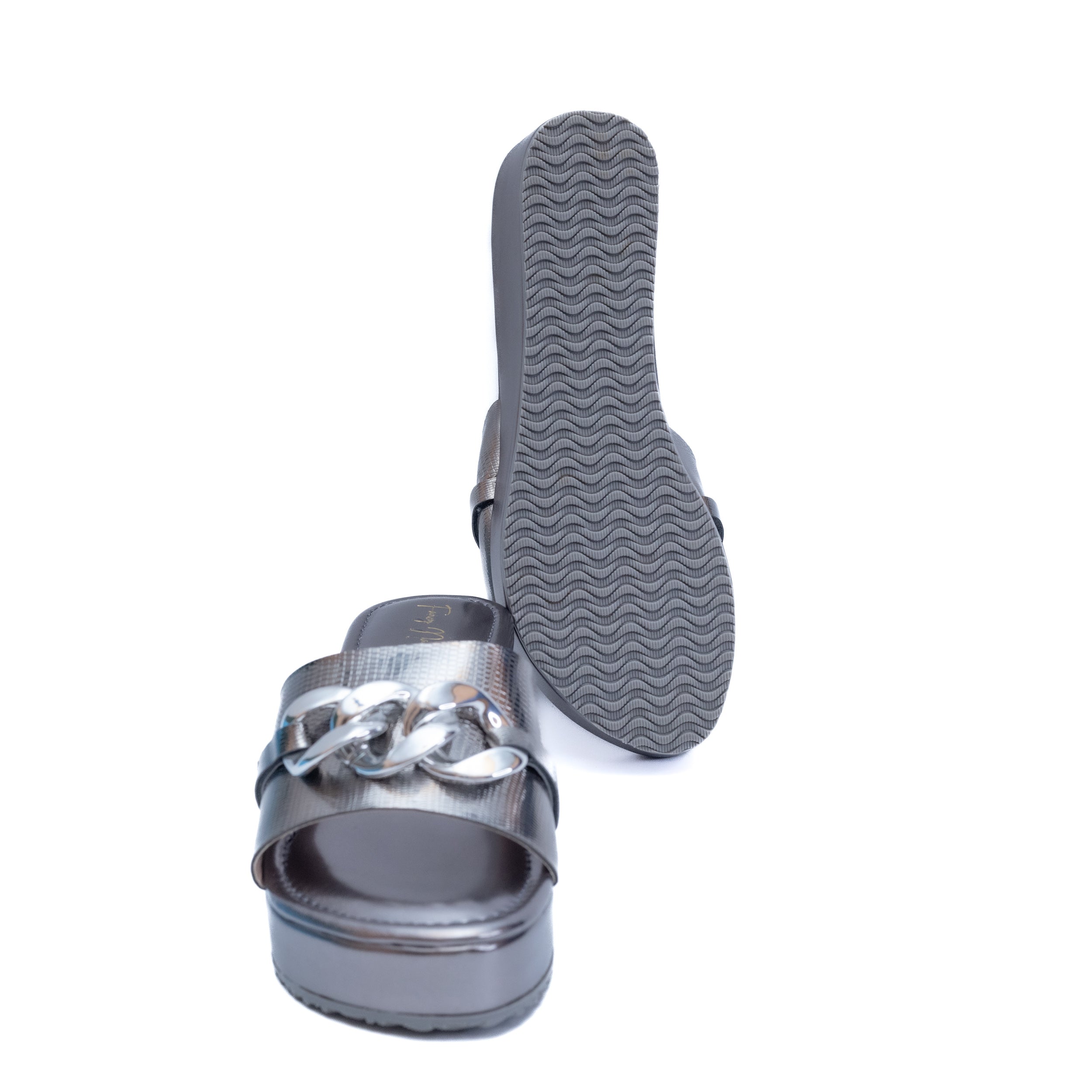 Chain In Platform - Metallic Grey