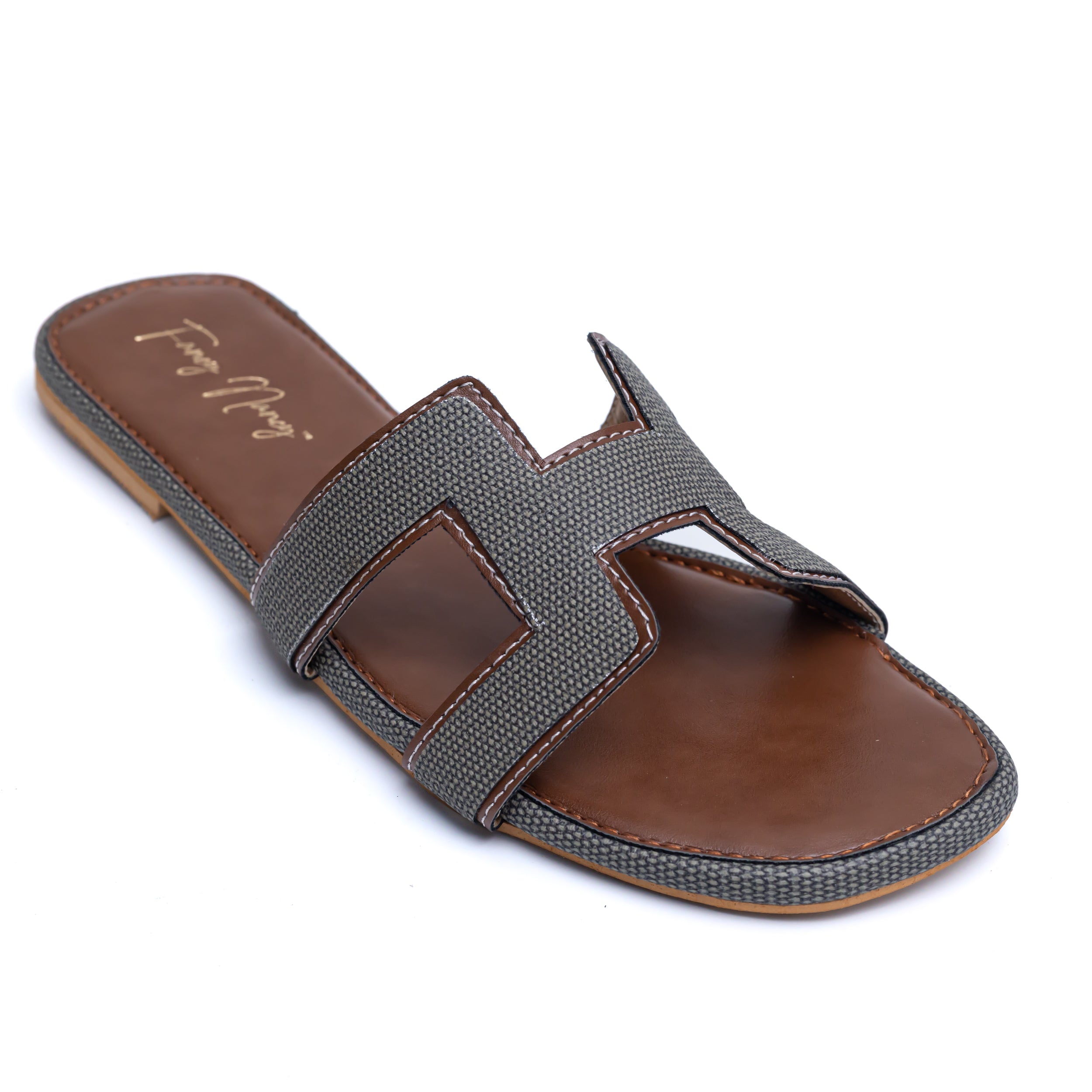 H Style Flats - Brown/Green