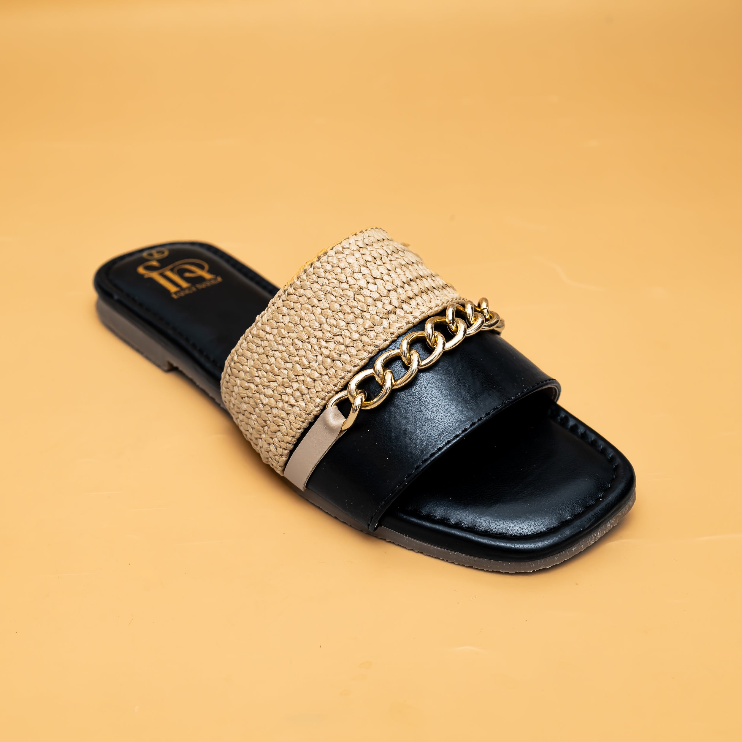 Woven Chain Flats - Black
