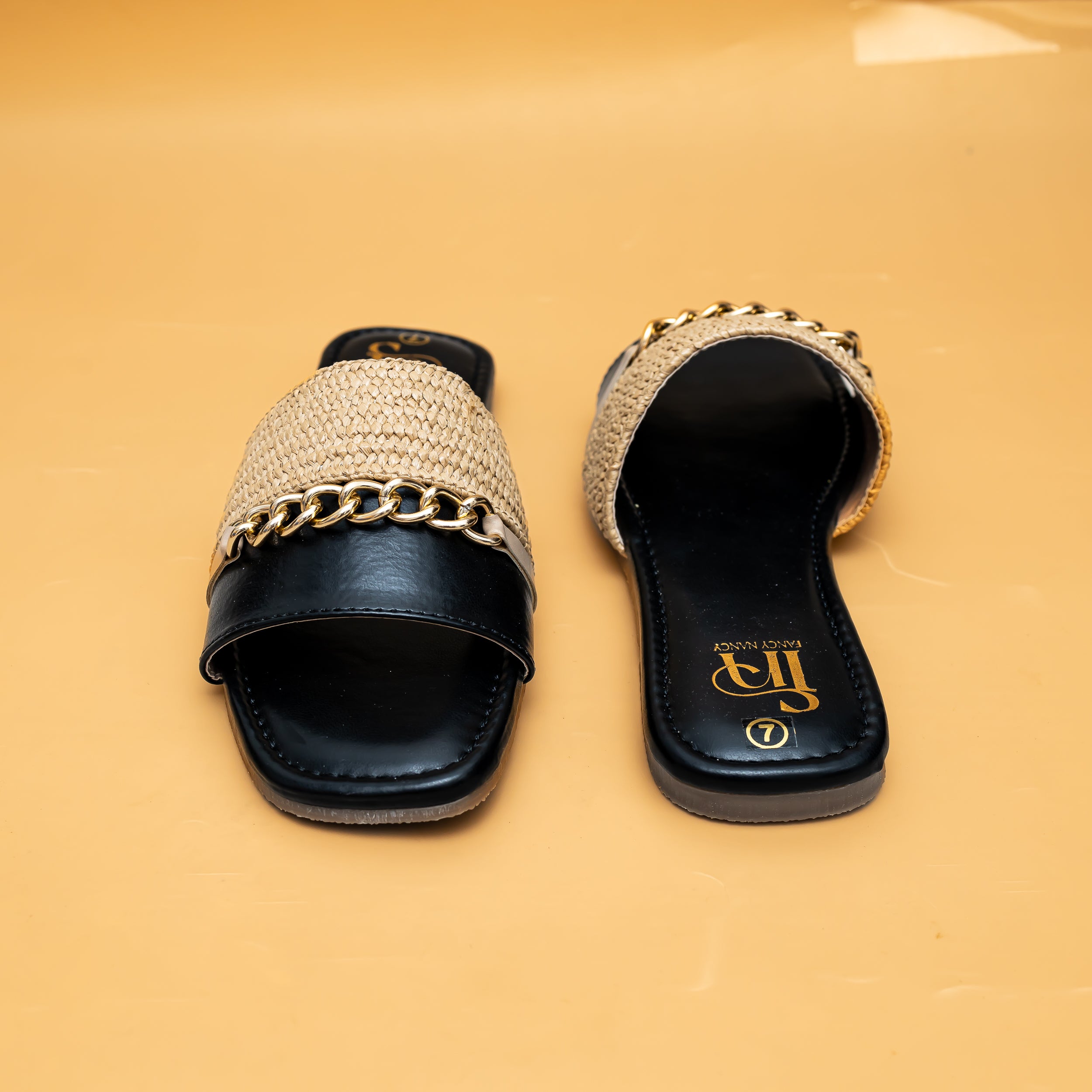Woven Chain Flats - Black