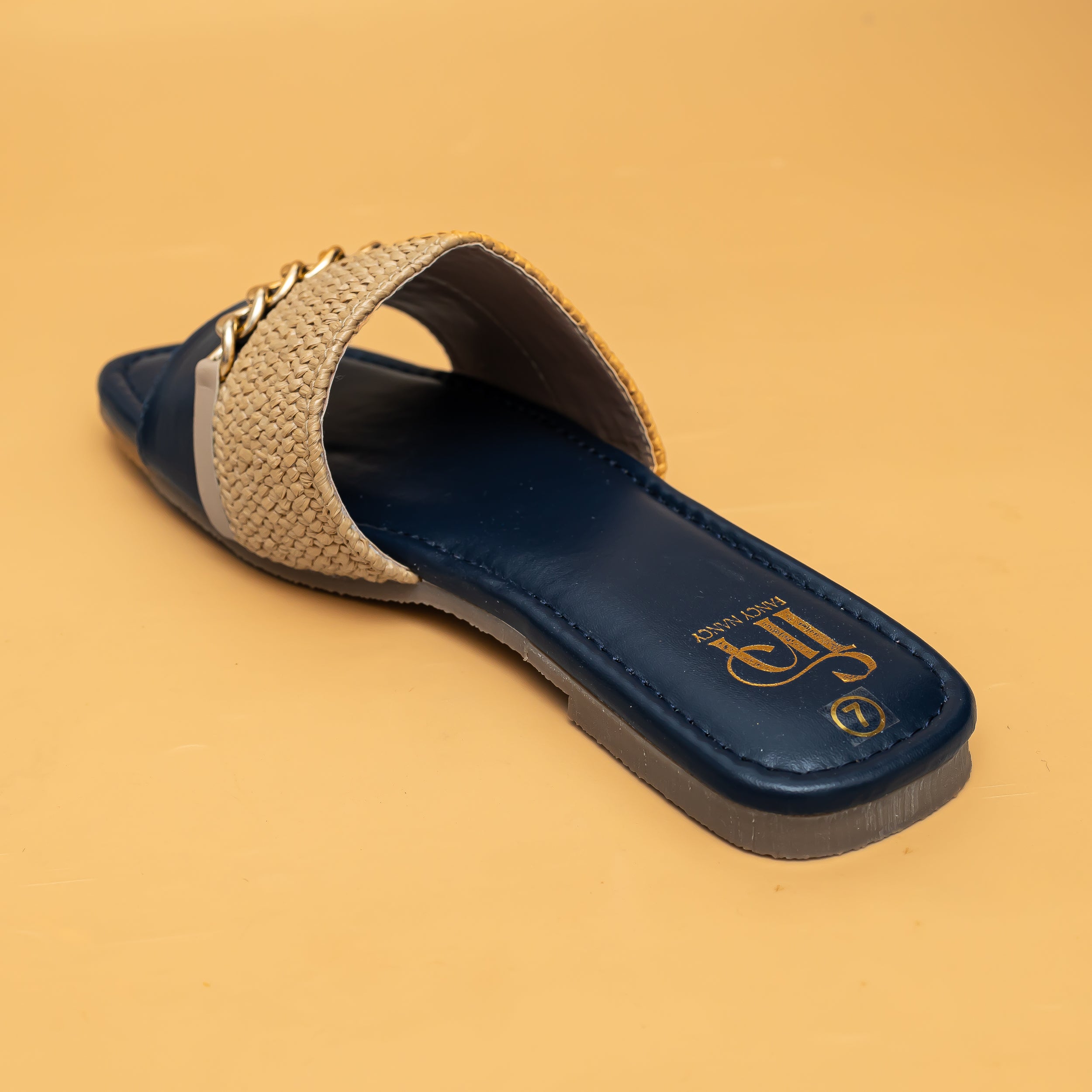 Woven Chain Flats - Navy