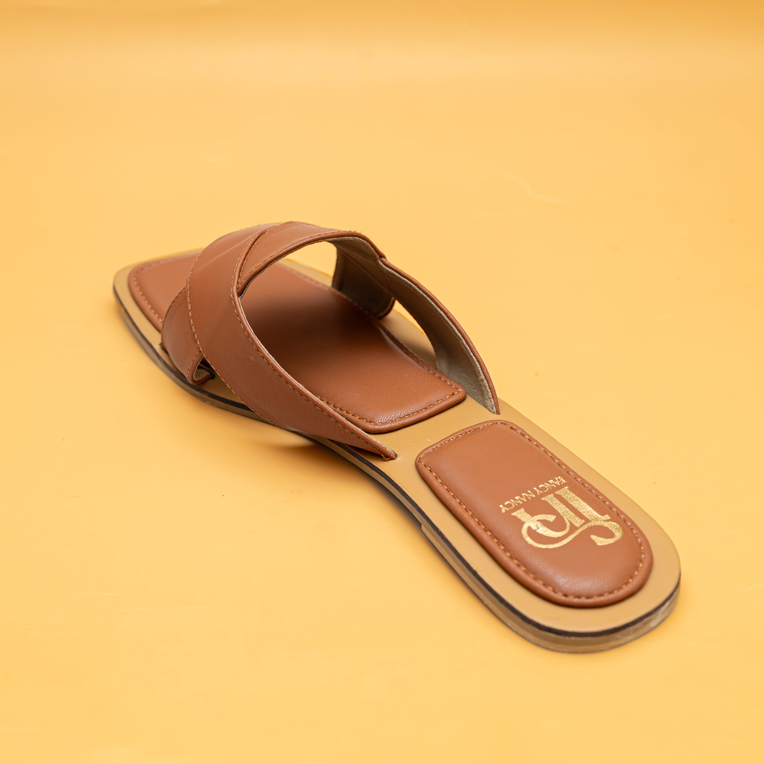 Criss Cross Strap Flats - Tan