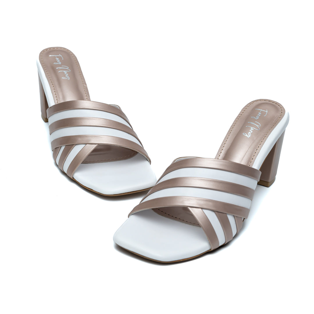 Multi Strap Mules - White
