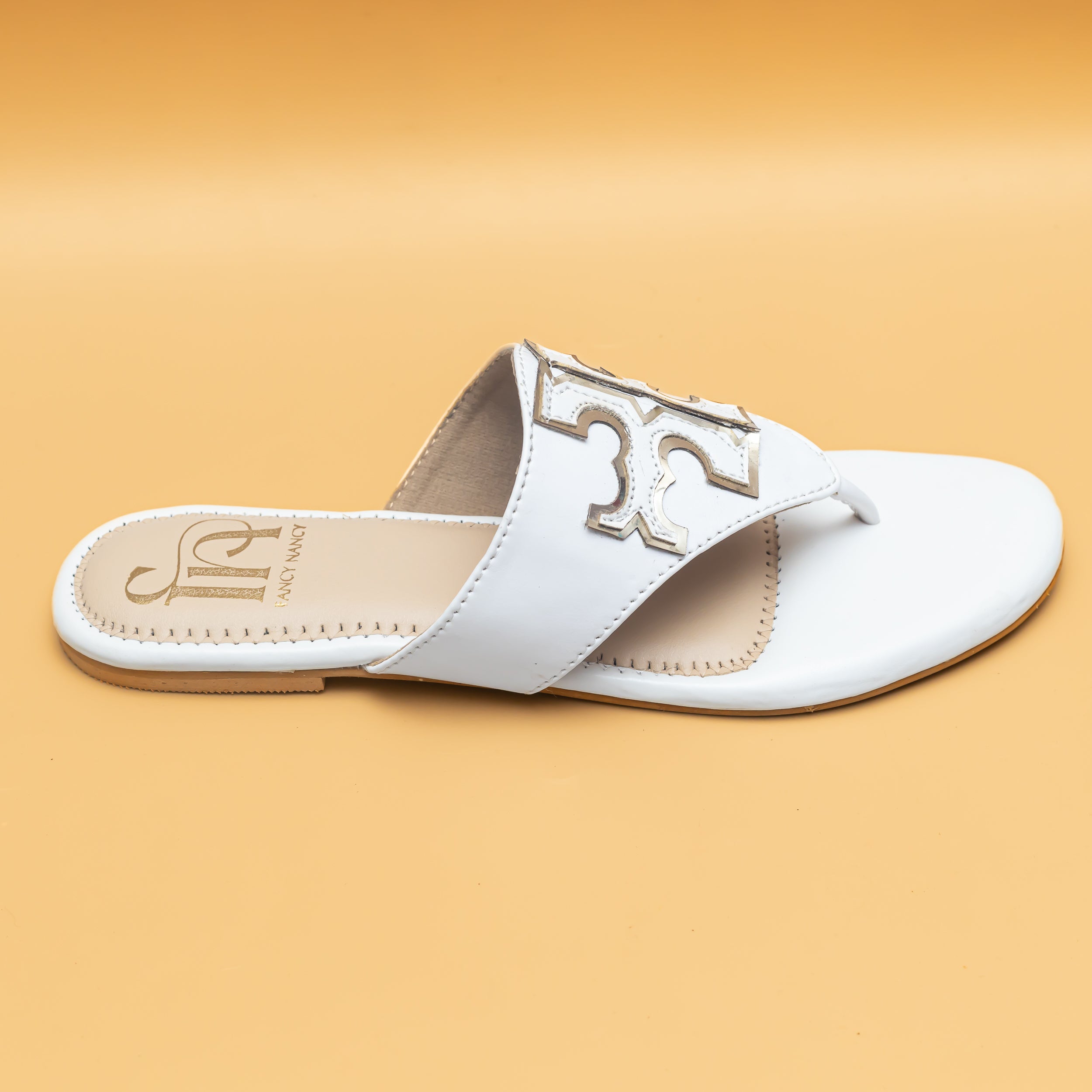 Metallic Detail Flat - White