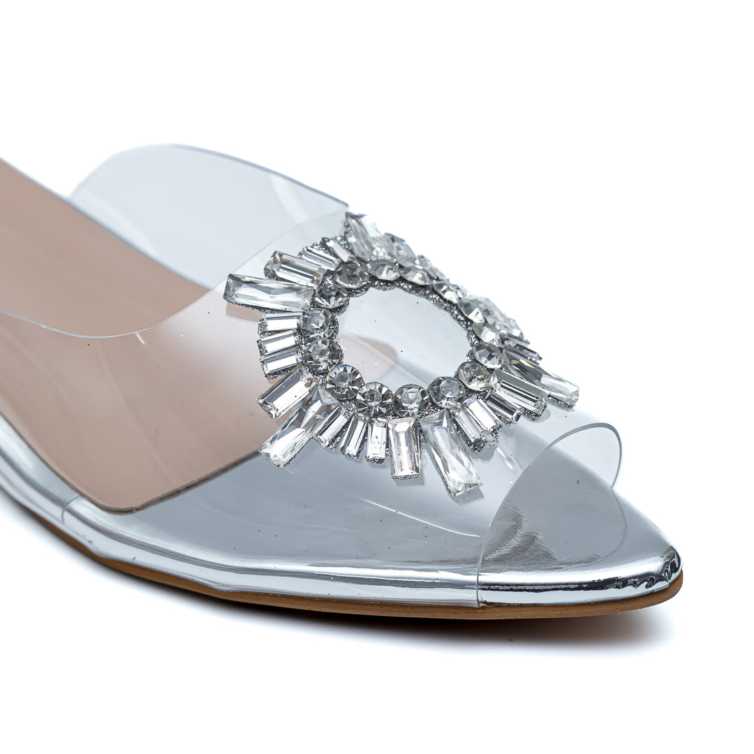 Amina Broach Flats - Silver
