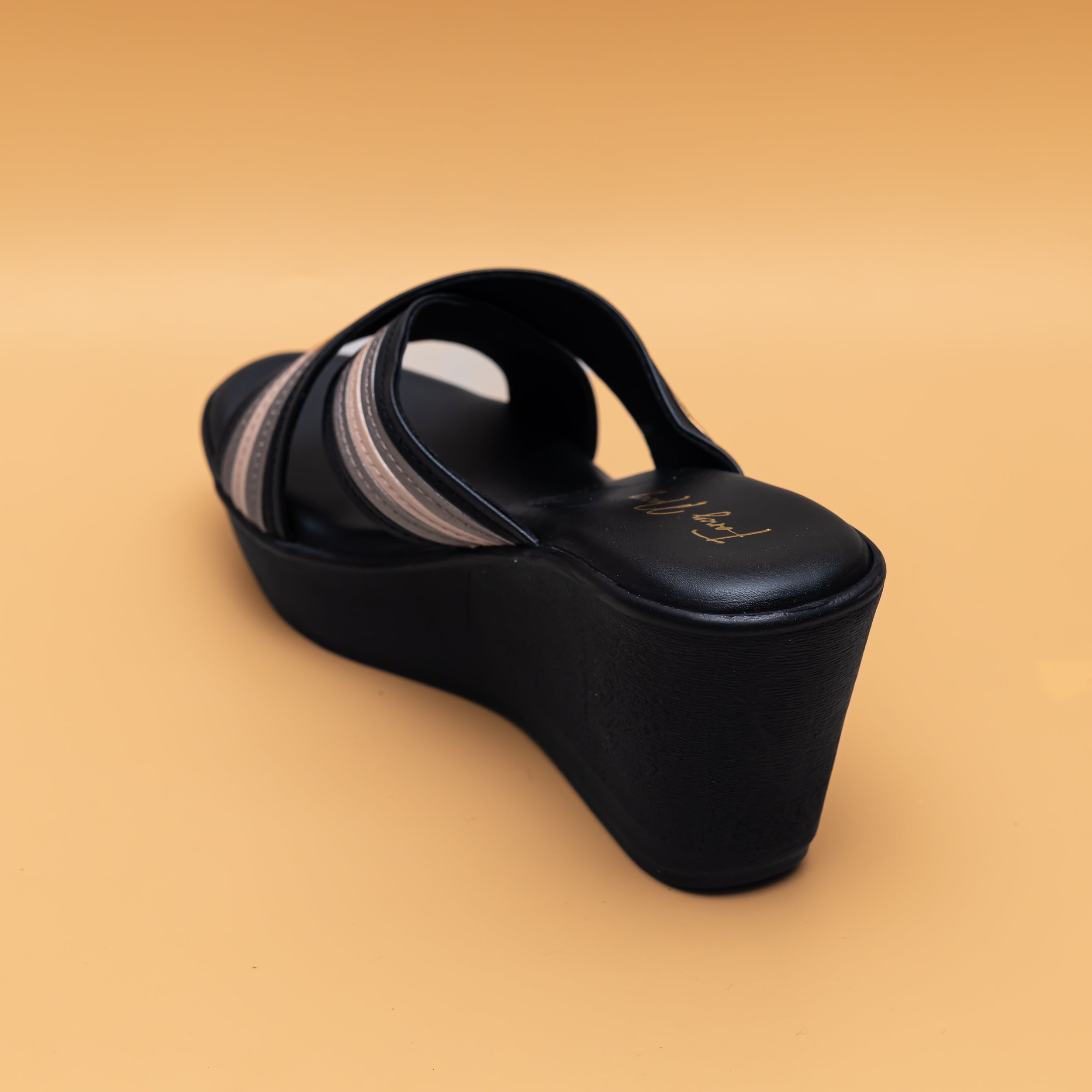 Cross Strap Wedges - Black