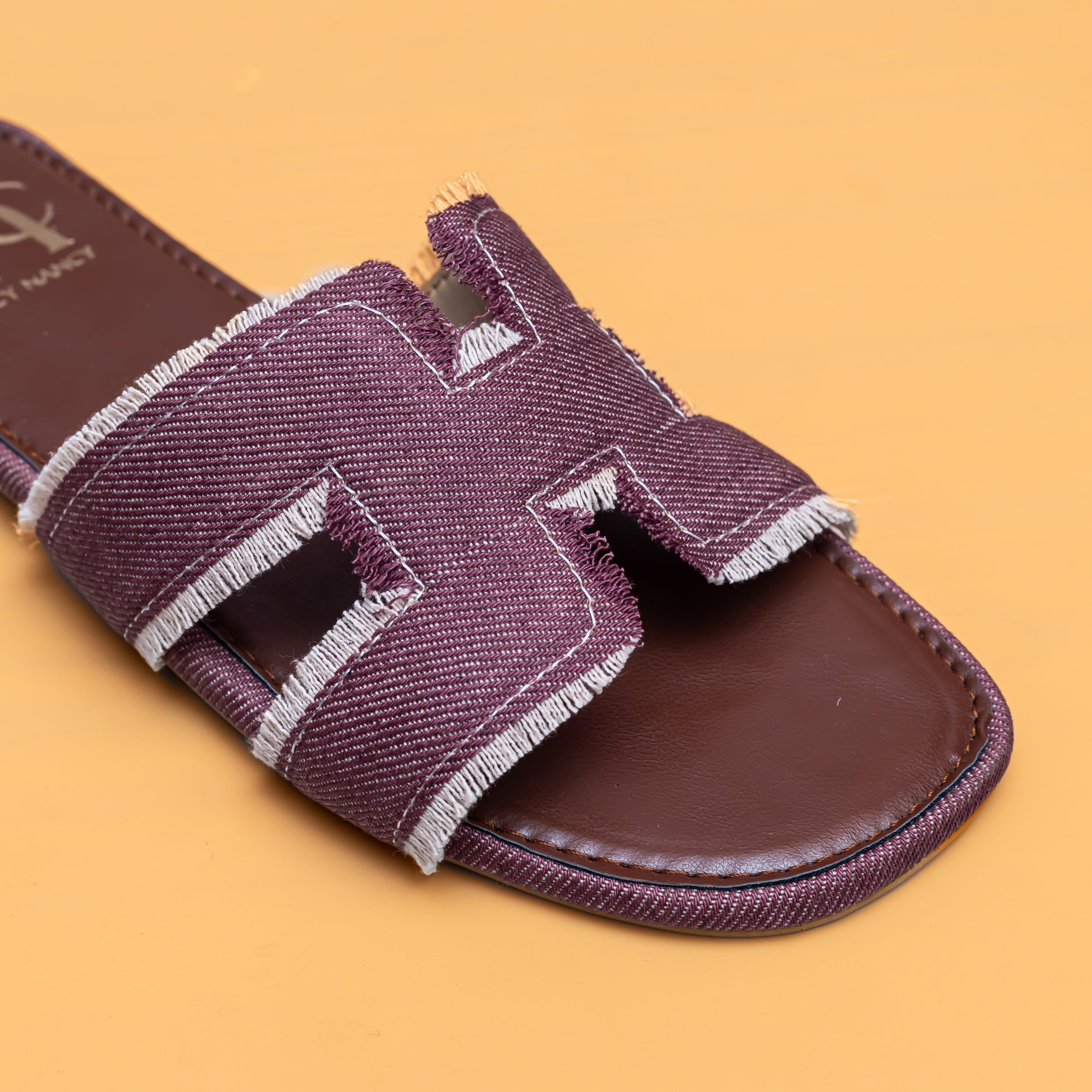 Oran Denim Flats - Cherry