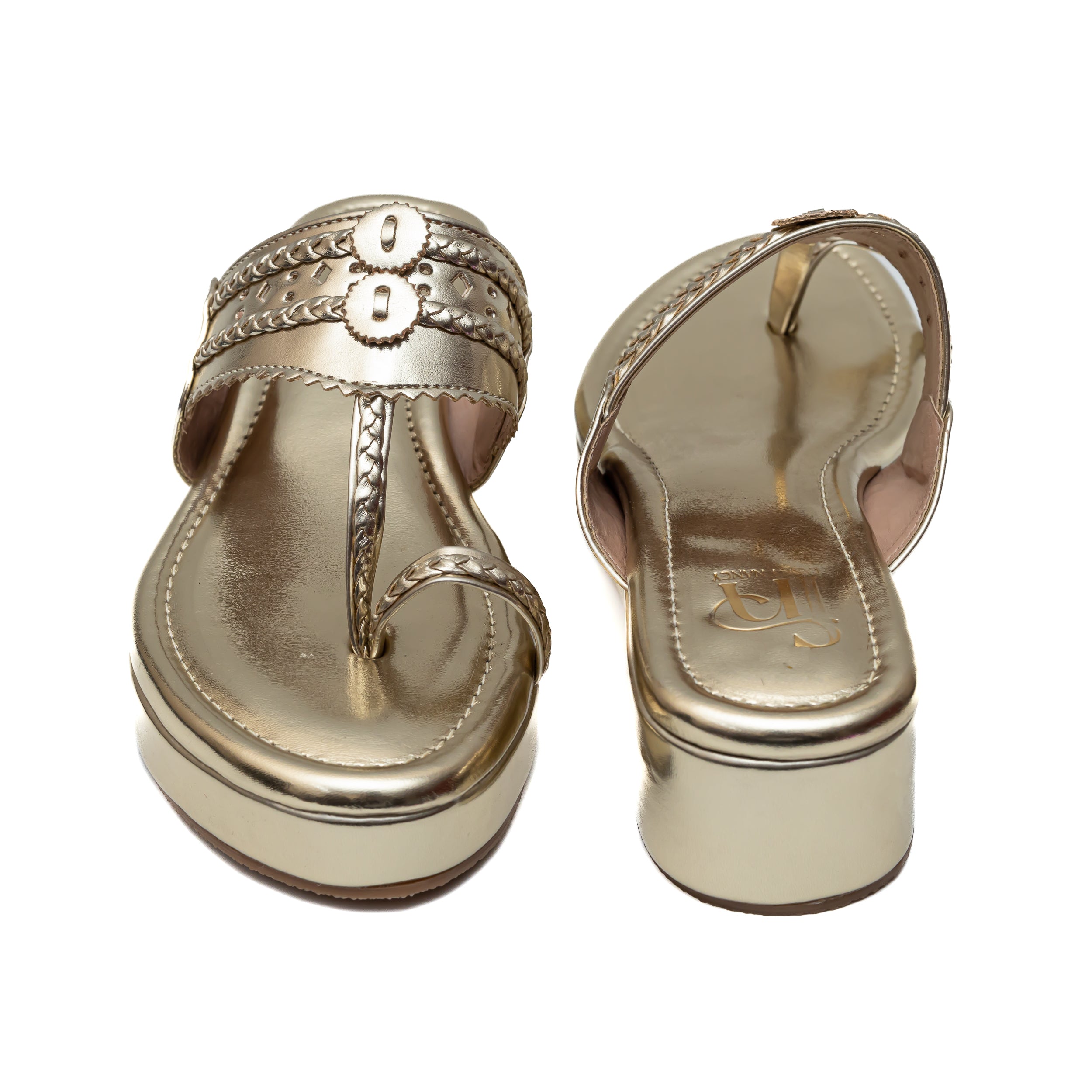 Traditional Kolhapuri Platforms - Gold