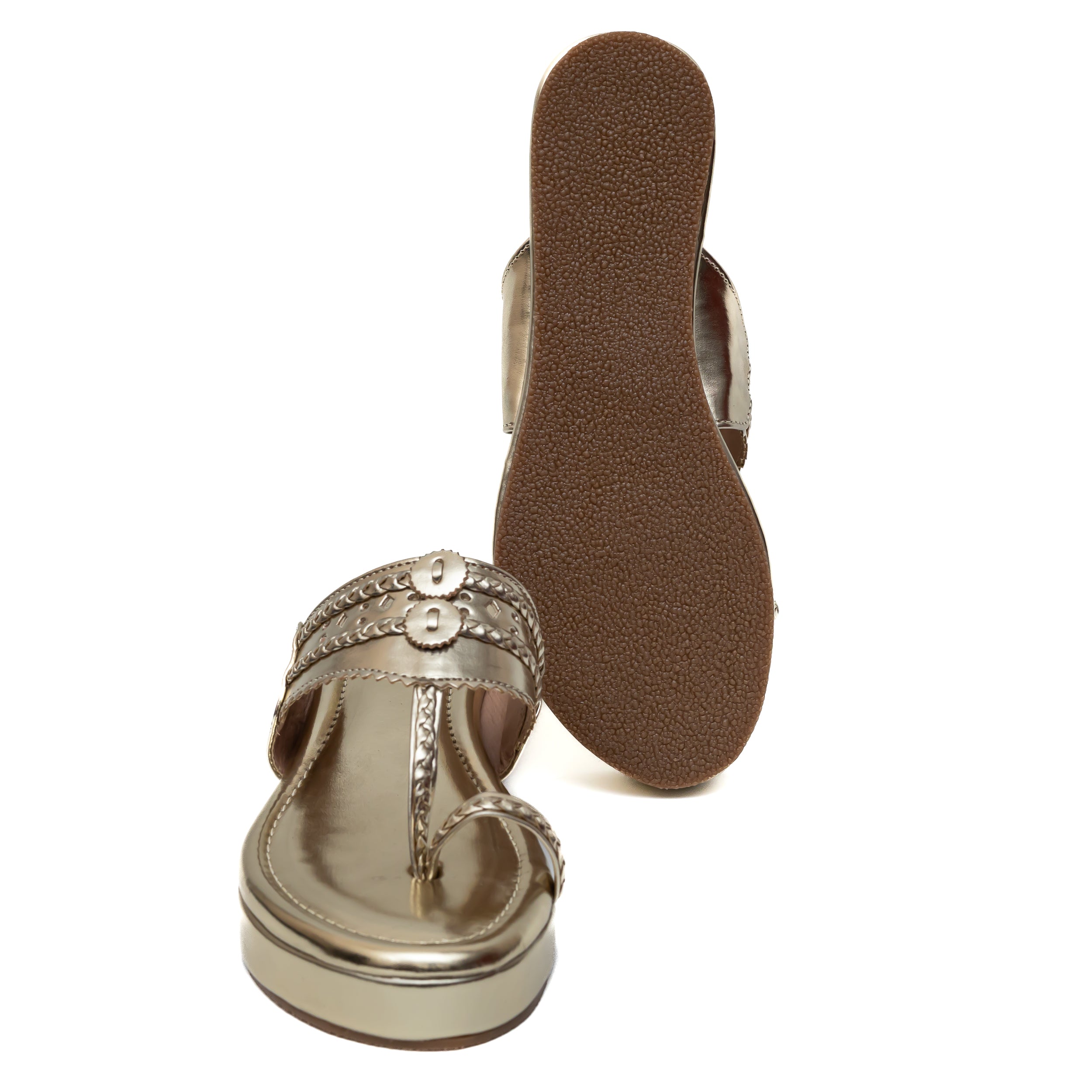 Traditional Kolhapuri Platforms - Gold