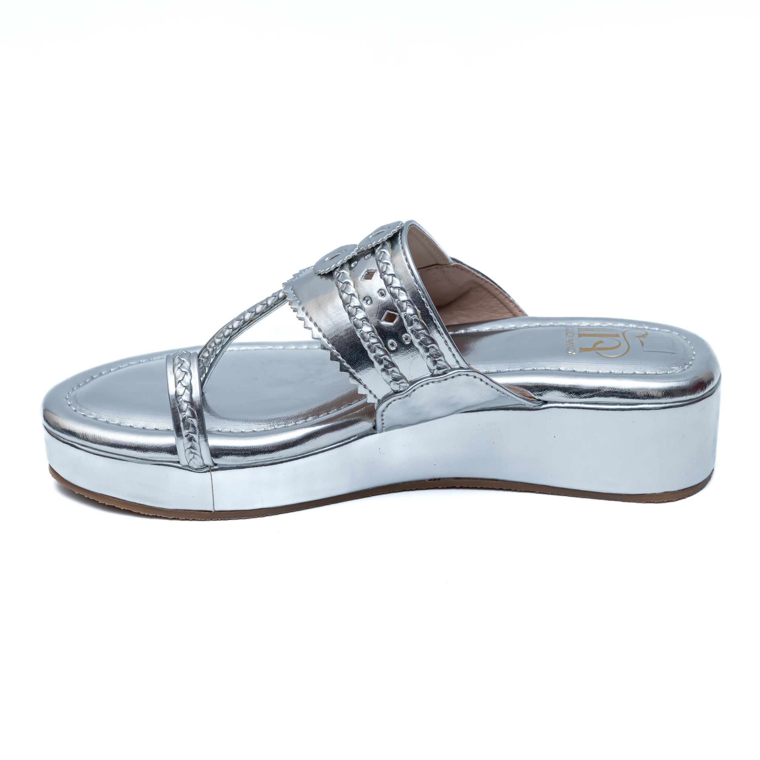 Traditional Kolhapuri Platforms - Silver