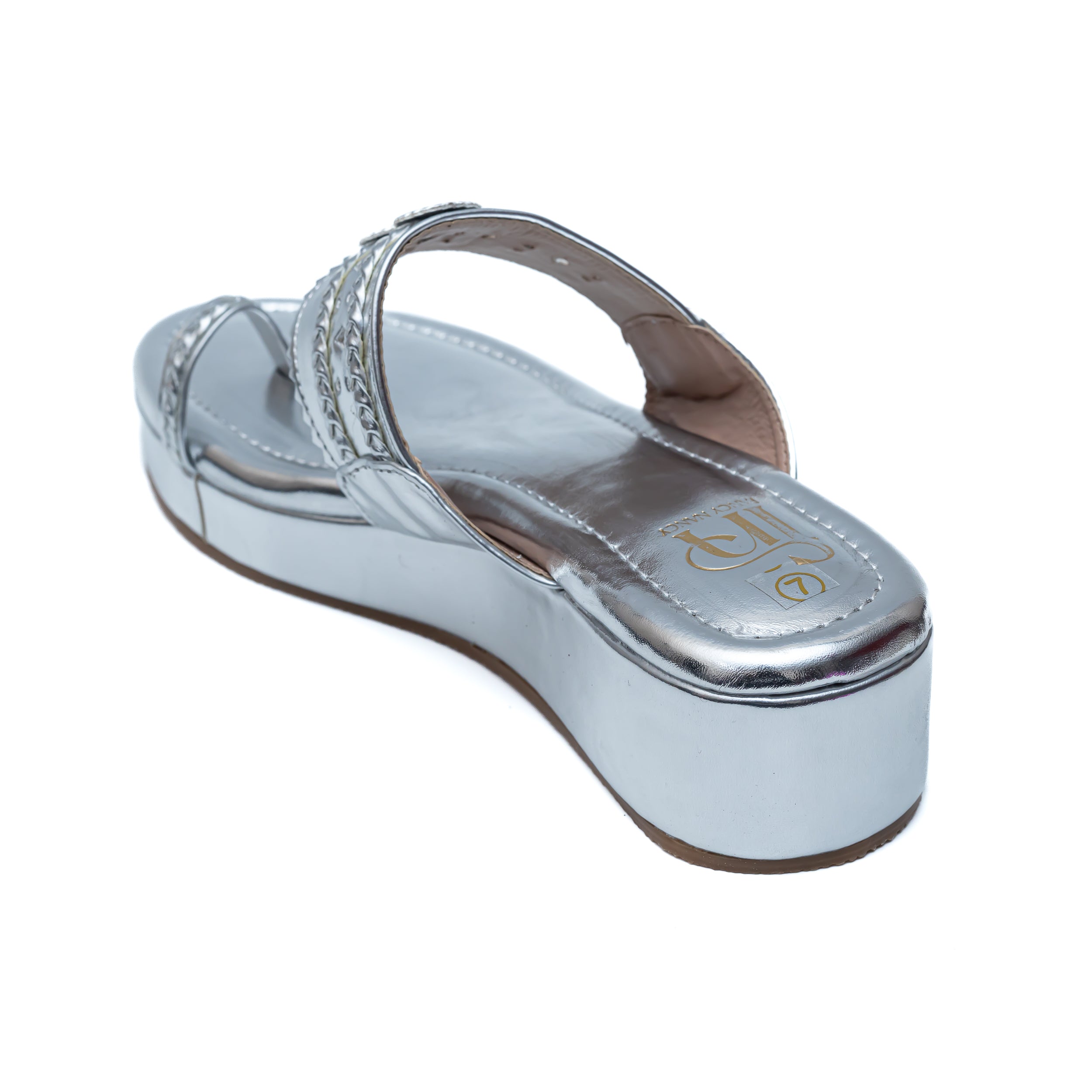 Traditional Kolhapuri Platforms - Silver