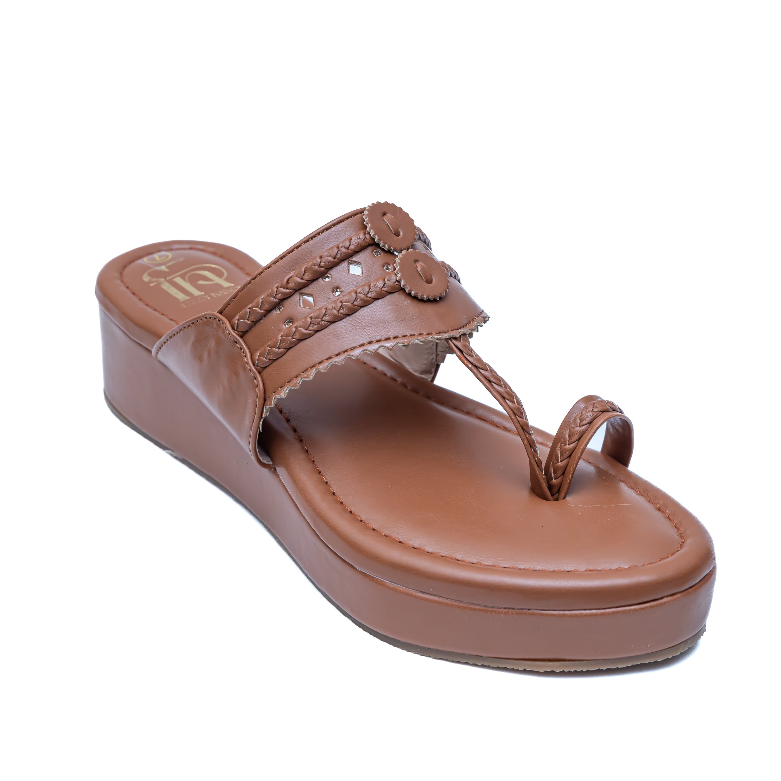 Traditional Kolhapuri Platforms - Tan