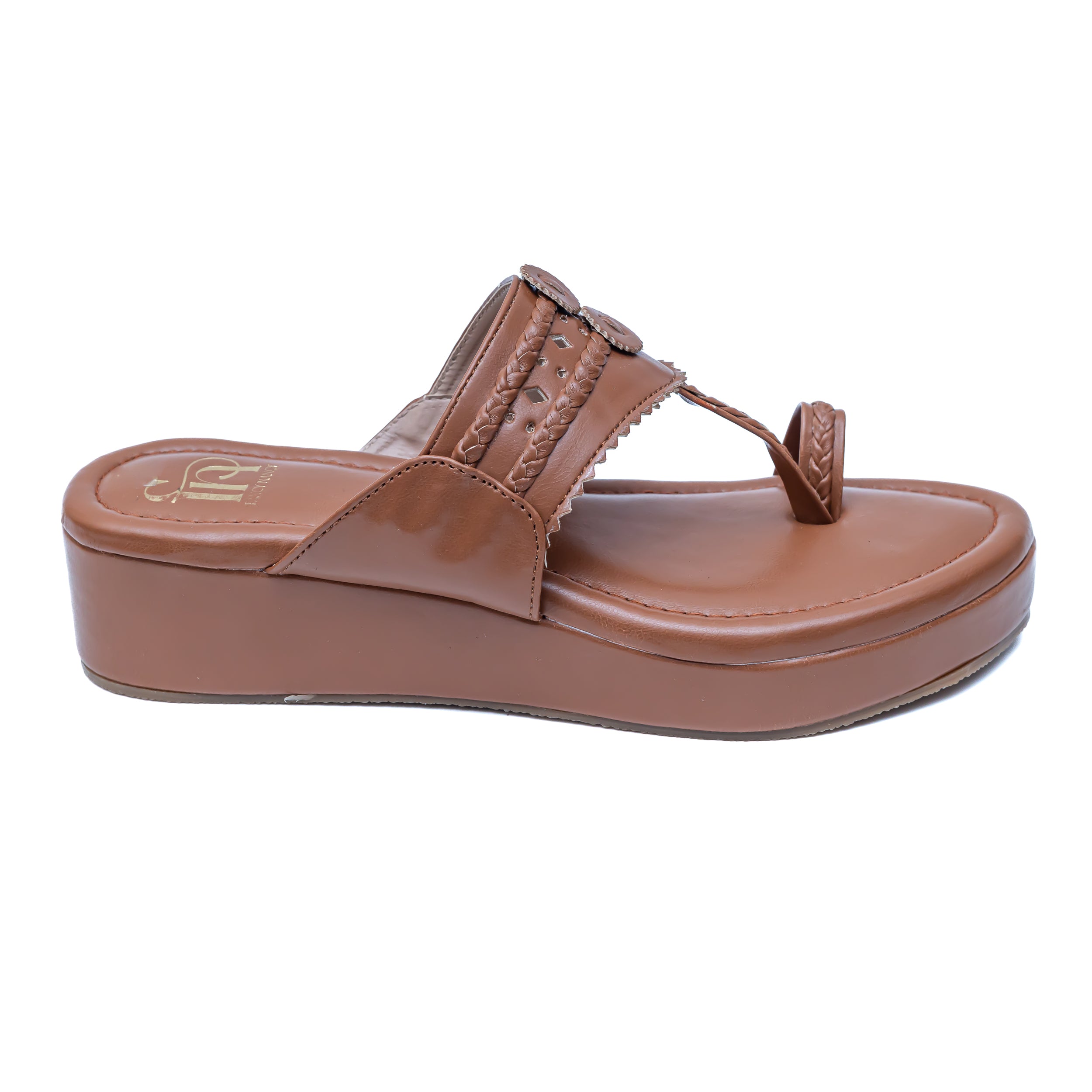 Traditional Kolhapuri Platforms - Tan