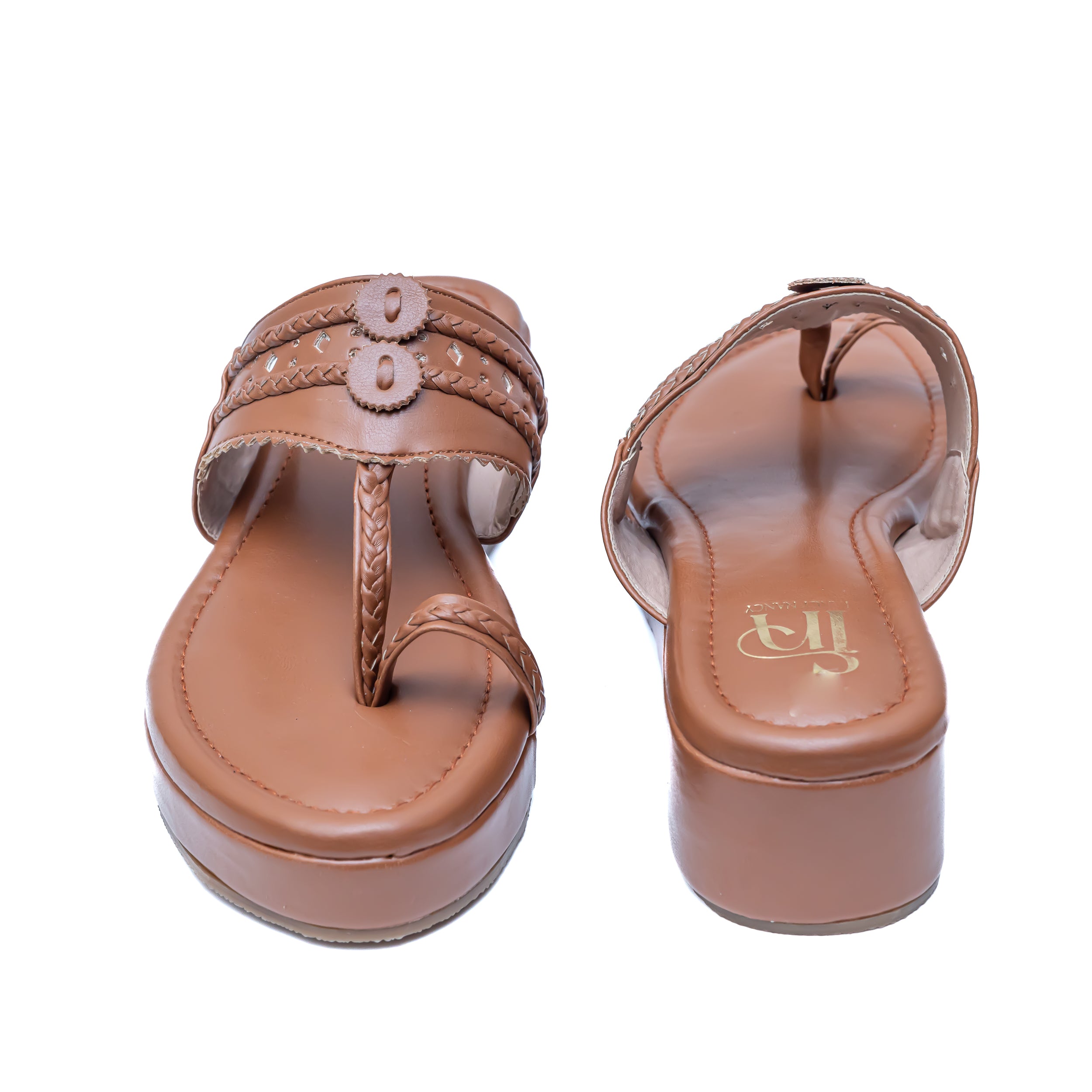 Traditional Kolhapuri Platforms - Tan