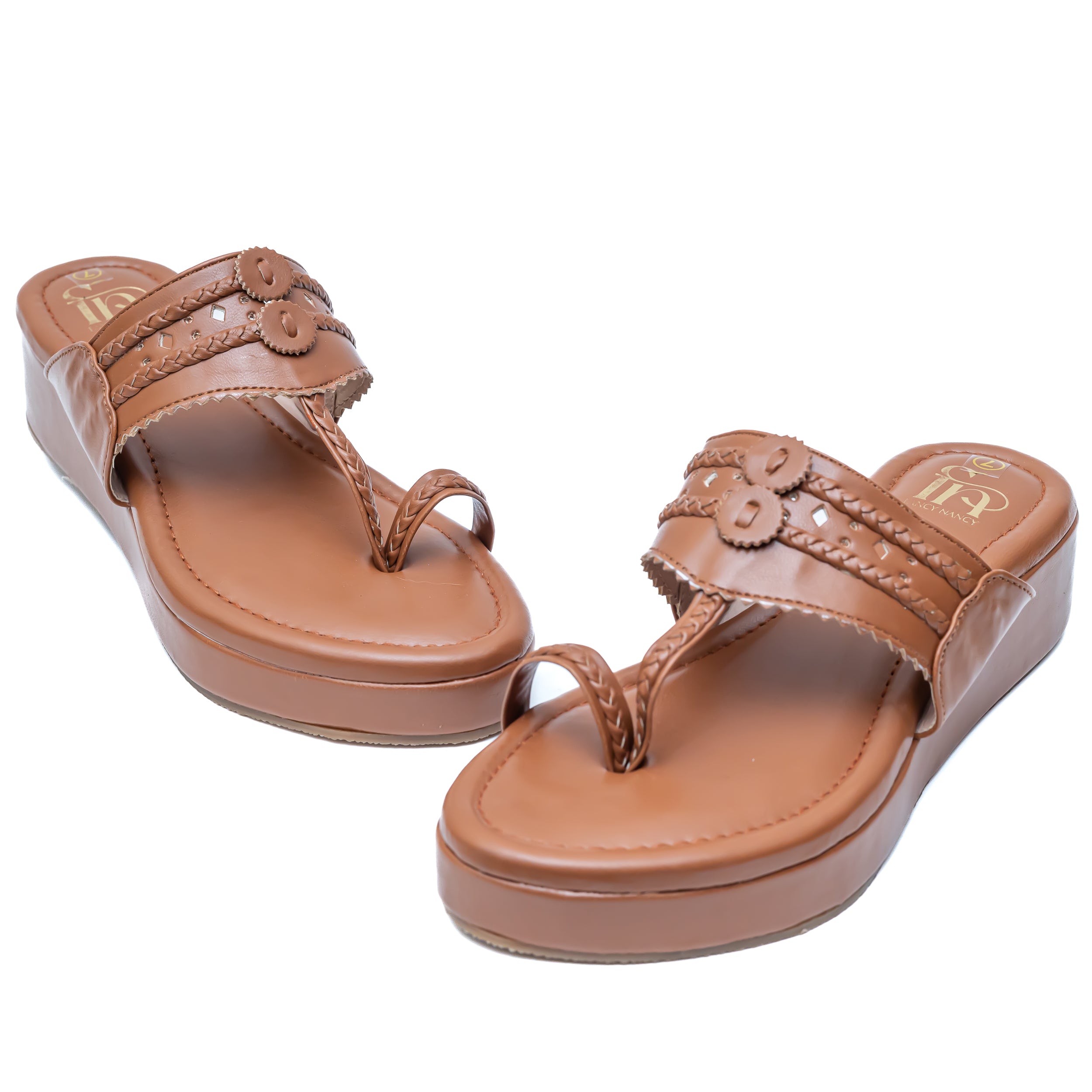 Traditional Kolhapuri Platforms - Tan