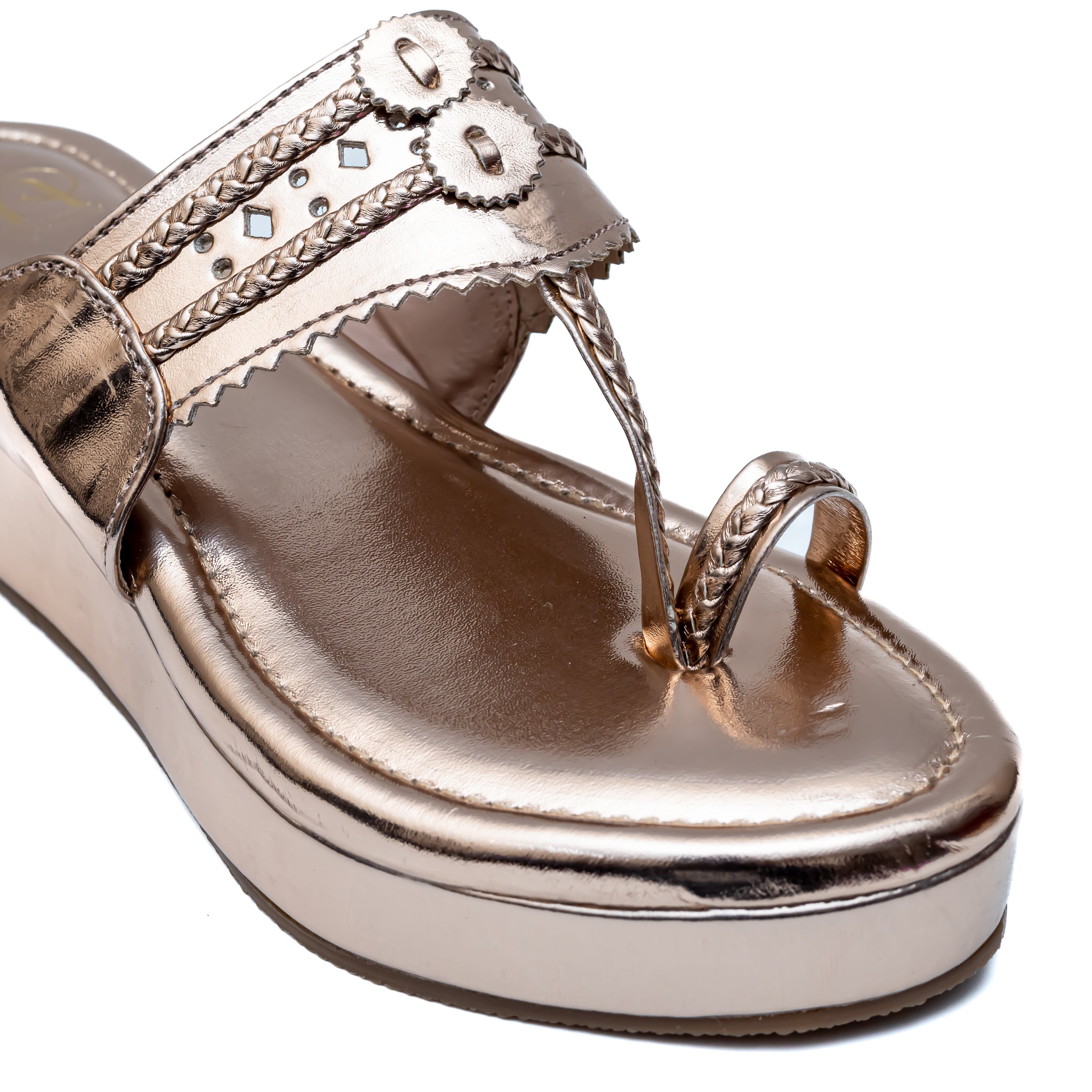 Traditional Kolhapuri Platforms - Rosegold