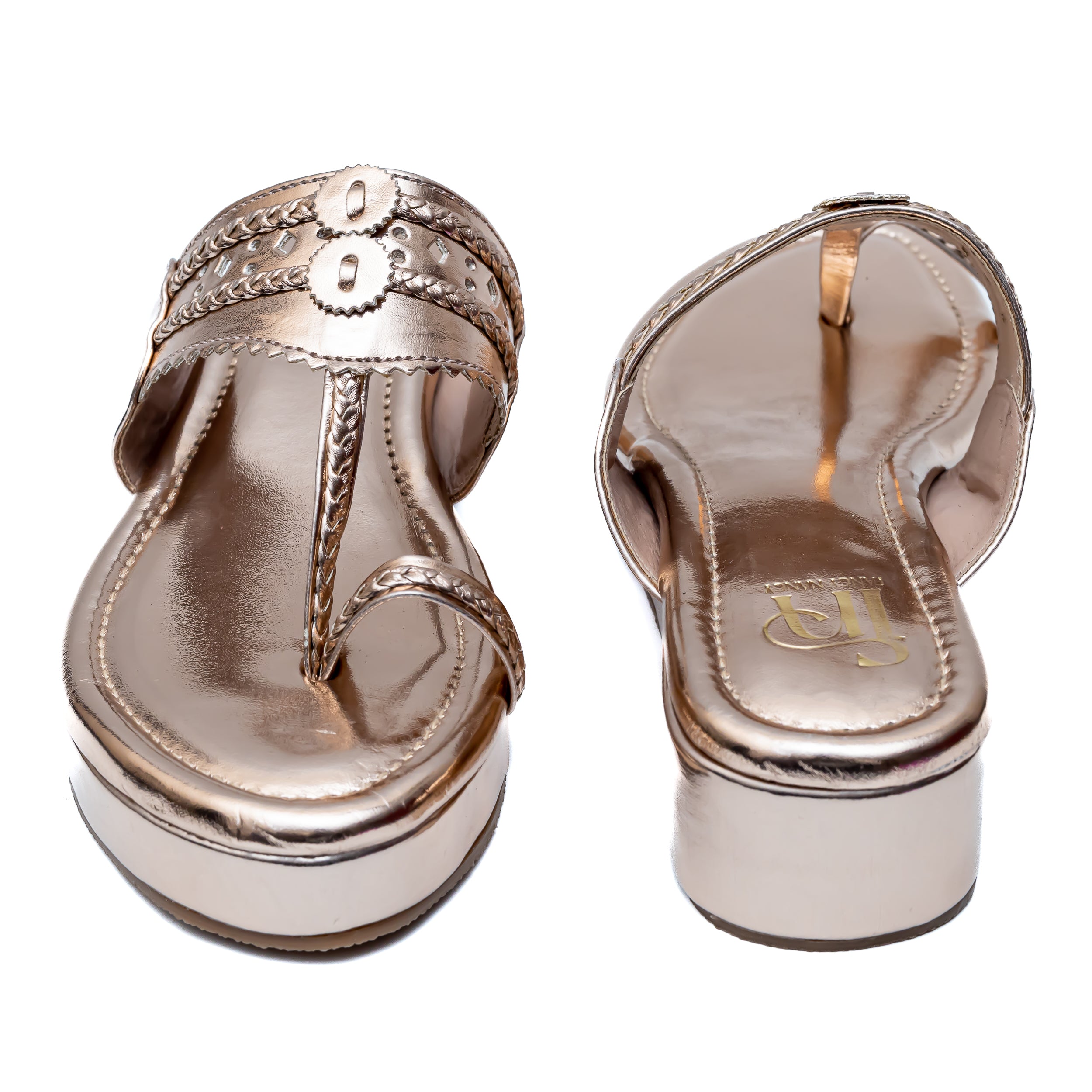 Traditional Kolhapuri Platforms - Rosegold