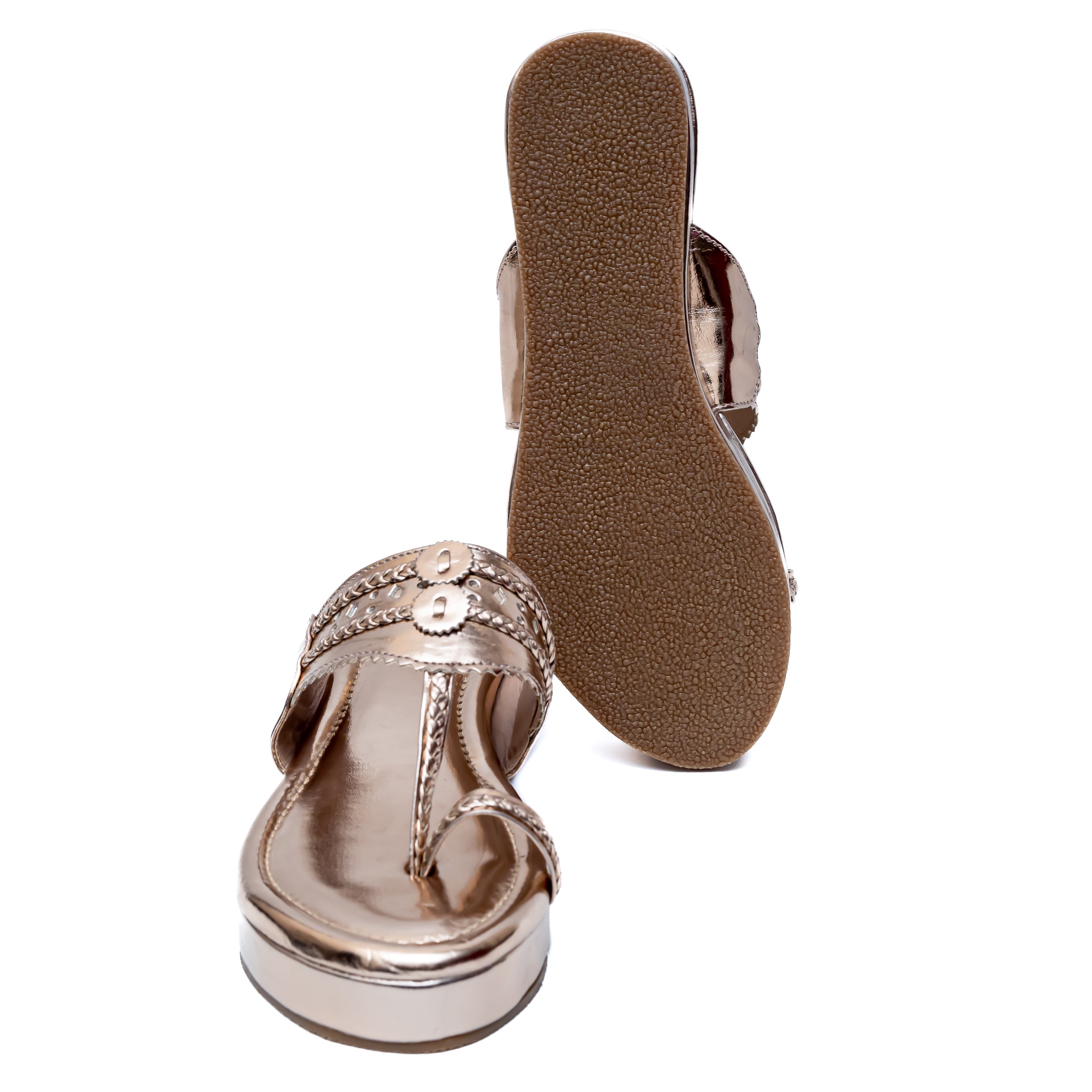 Traditional Kolhapuri Platforms - Rosegold