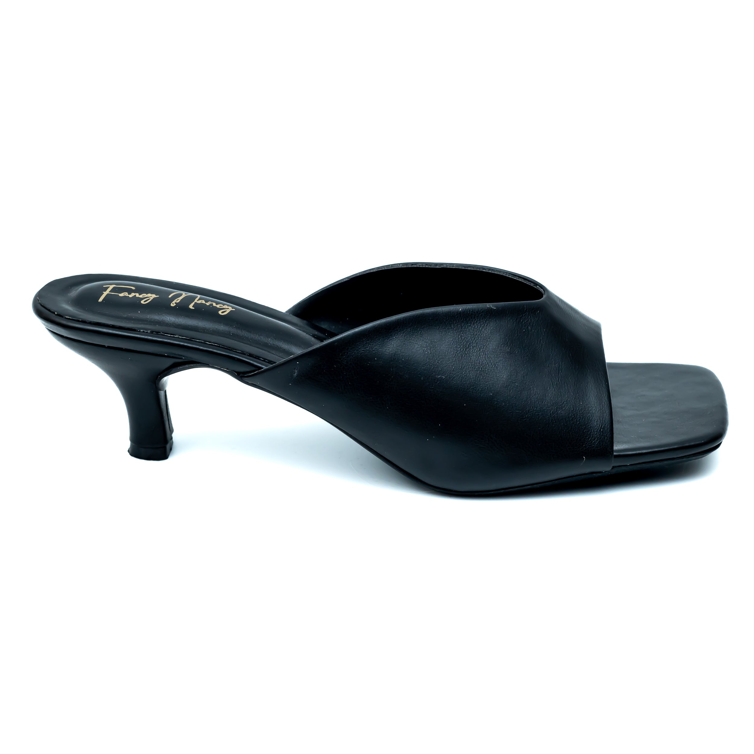 Open Toe Mules - Black