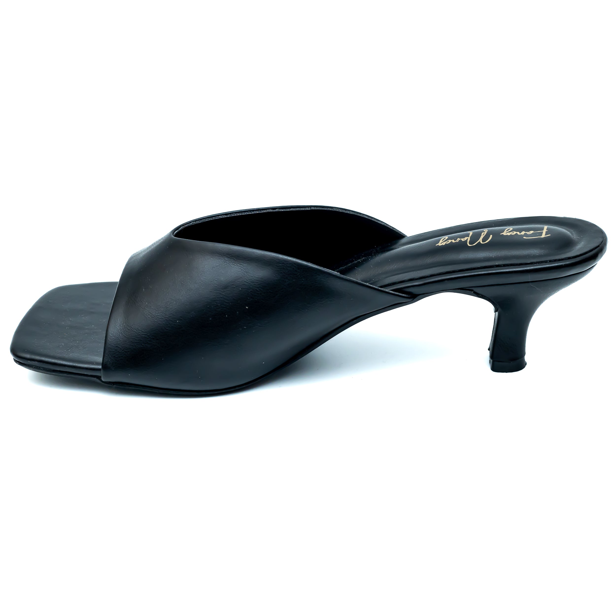 Open Toe Mules - Black