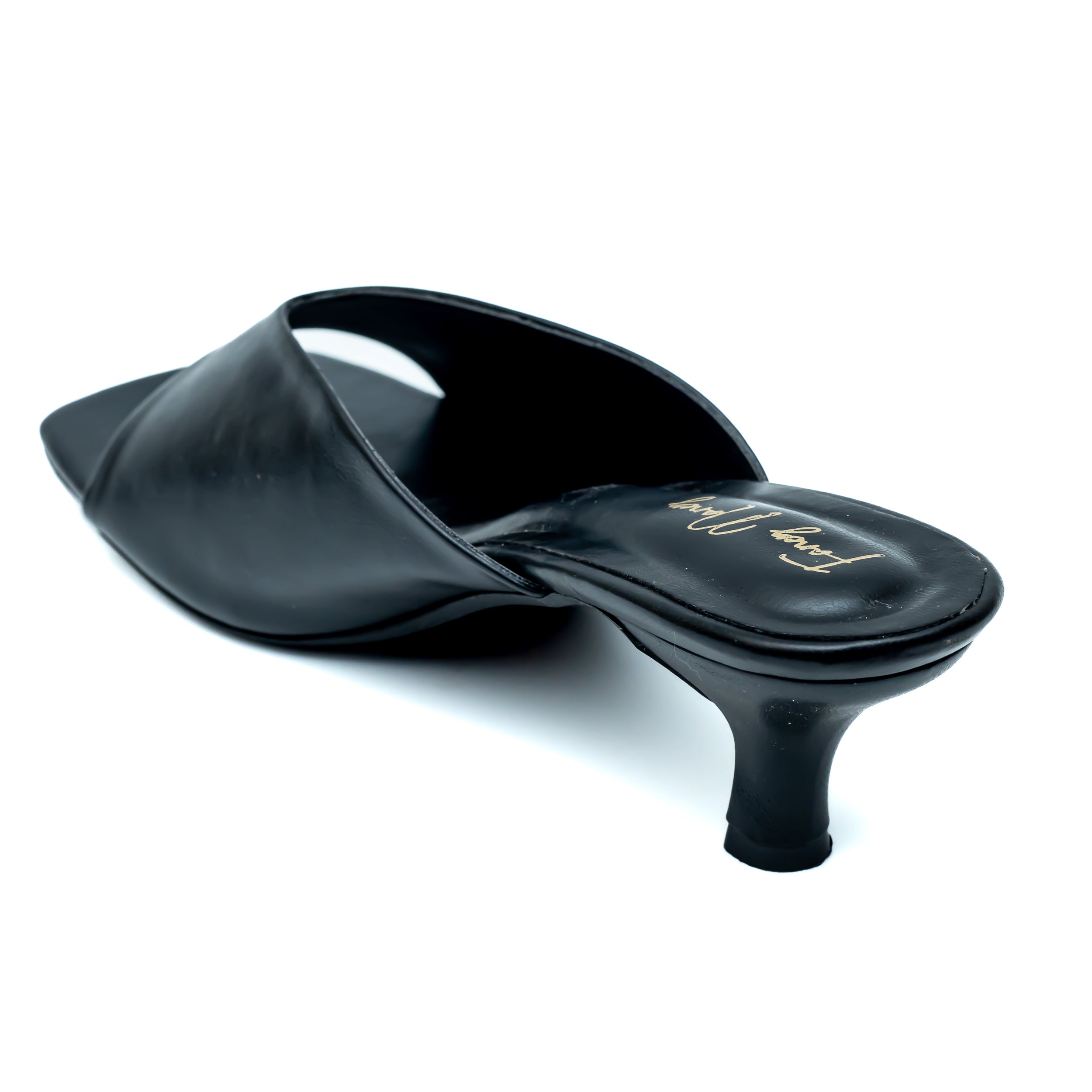 Open Toe Mules - Black