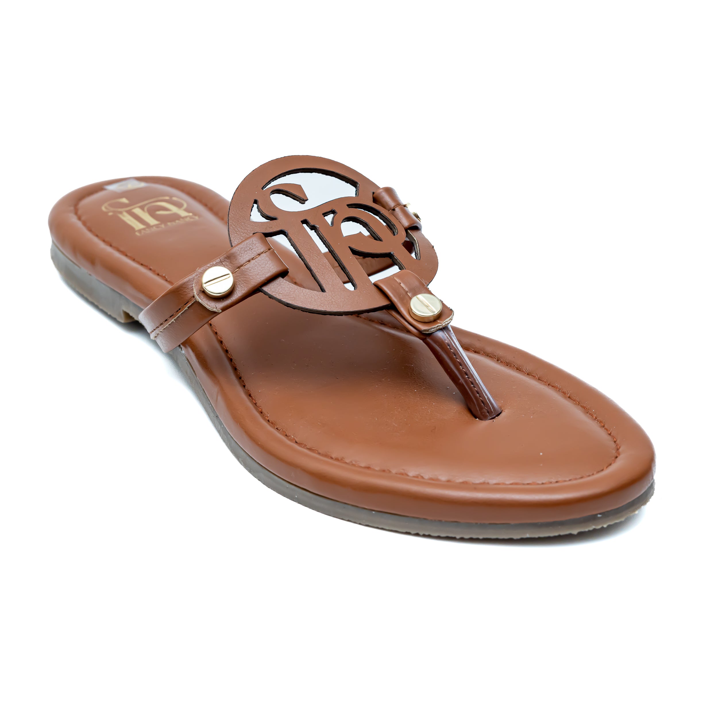 T Shape FN Flats - Tan