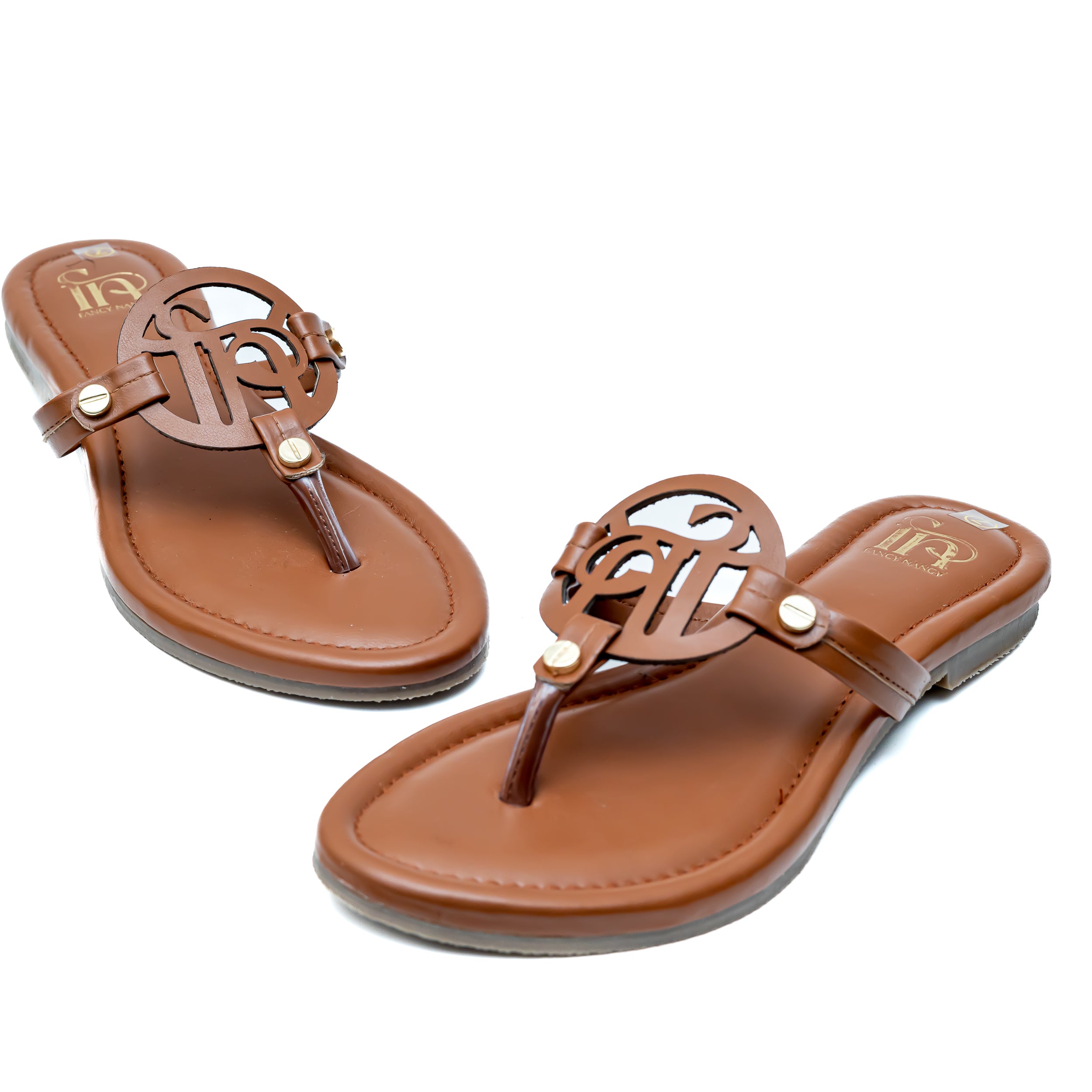 T Shape FN Flats - Tan