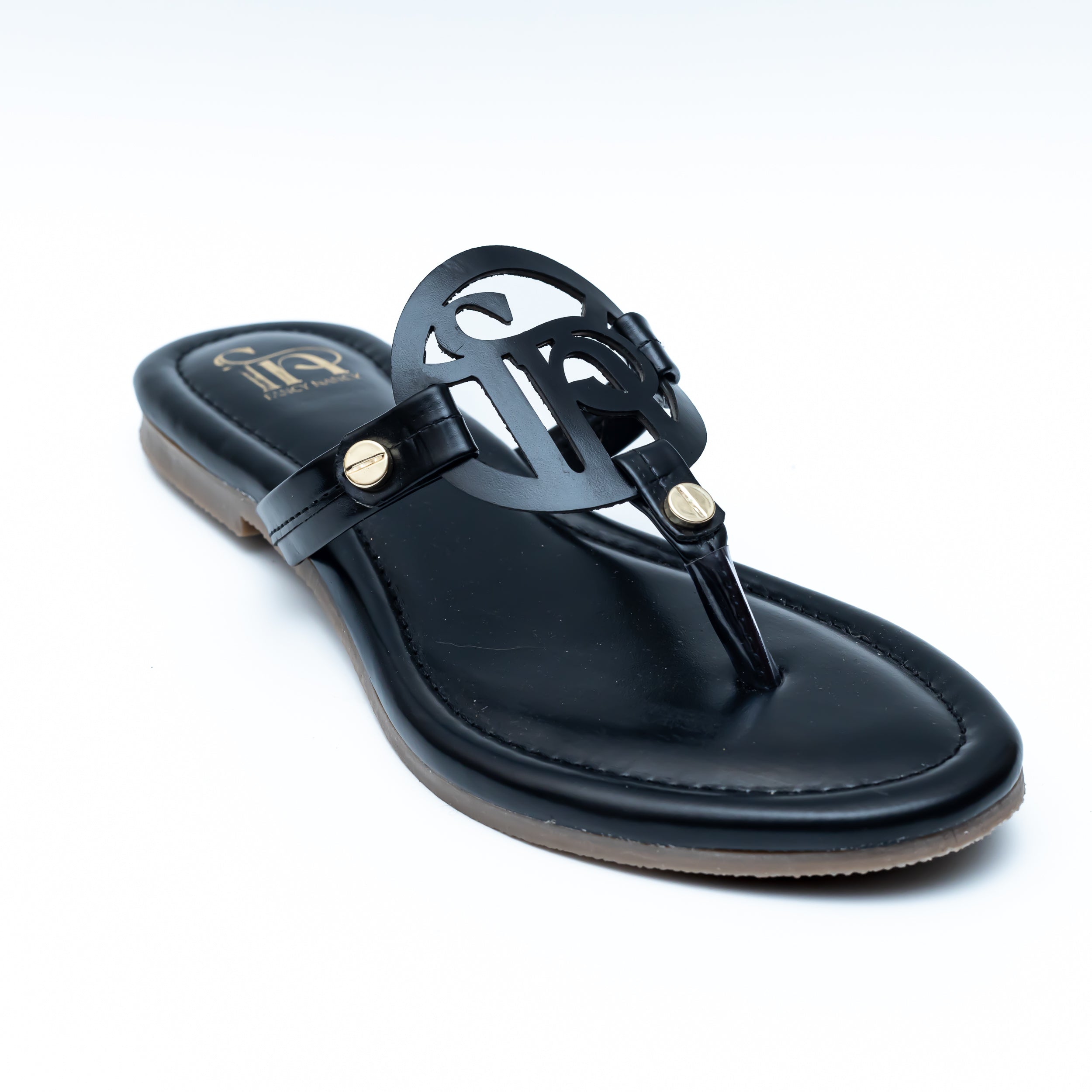 T Shape FN Flats - Black