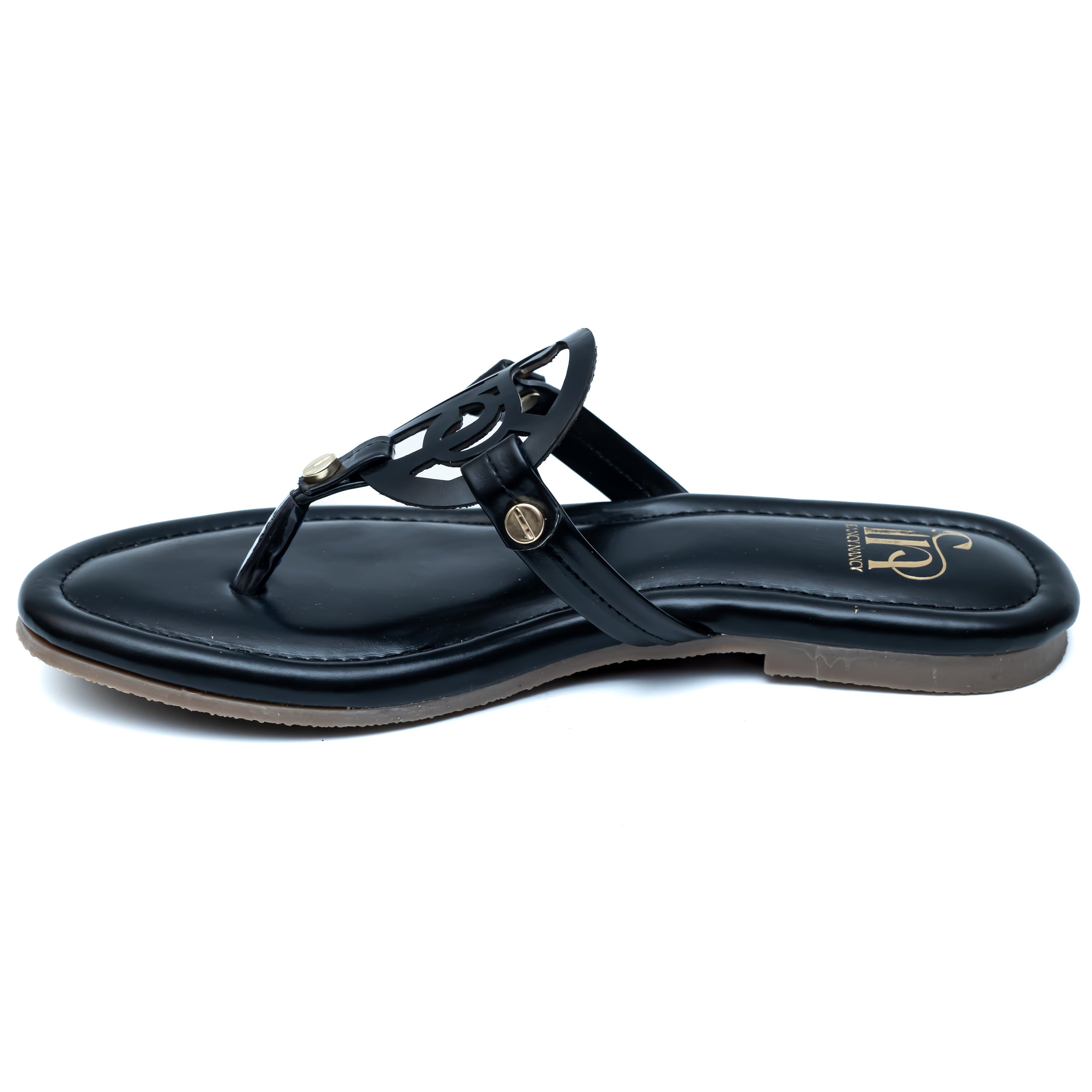 T Shape FN Flats - Black