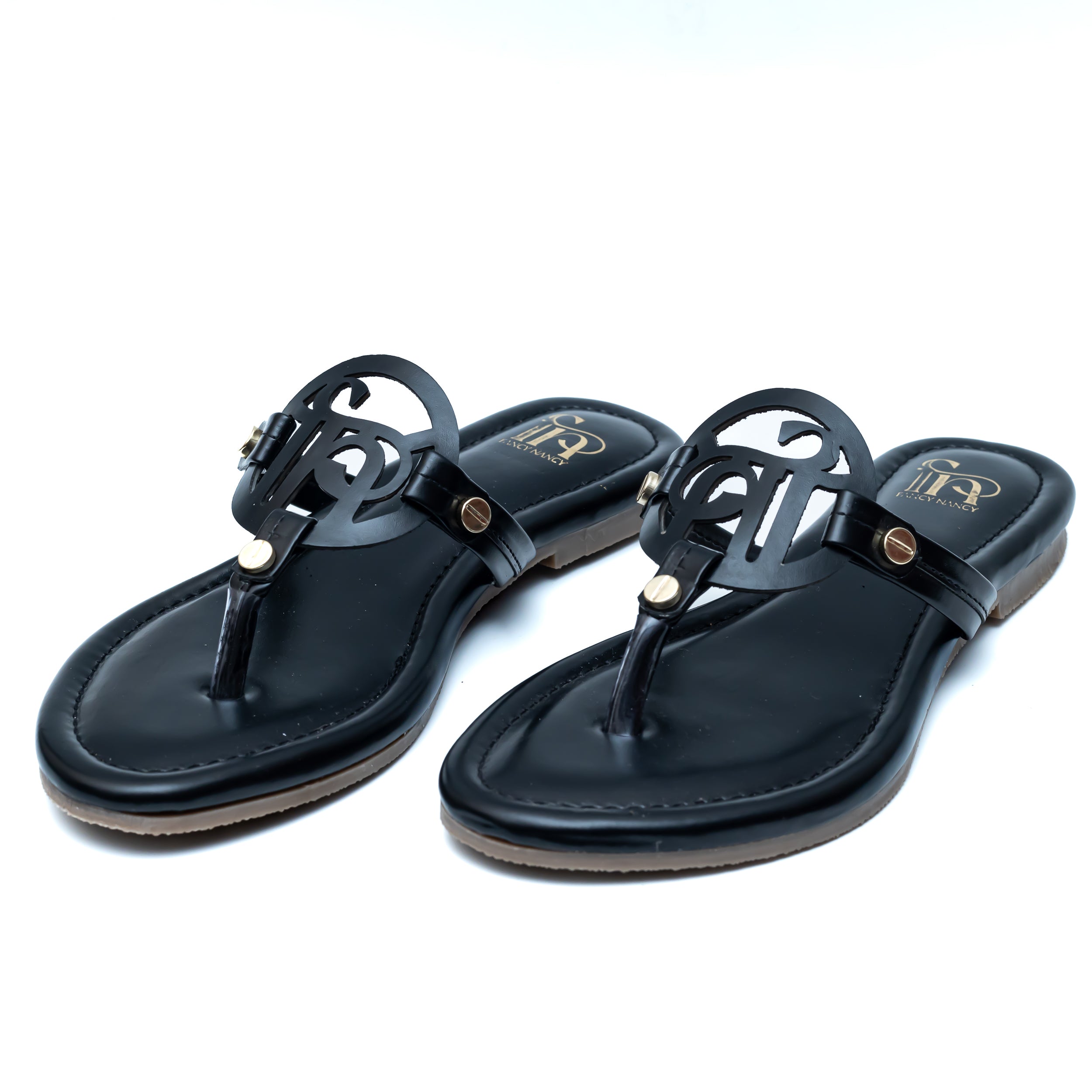 T Shape FN Flats - Black