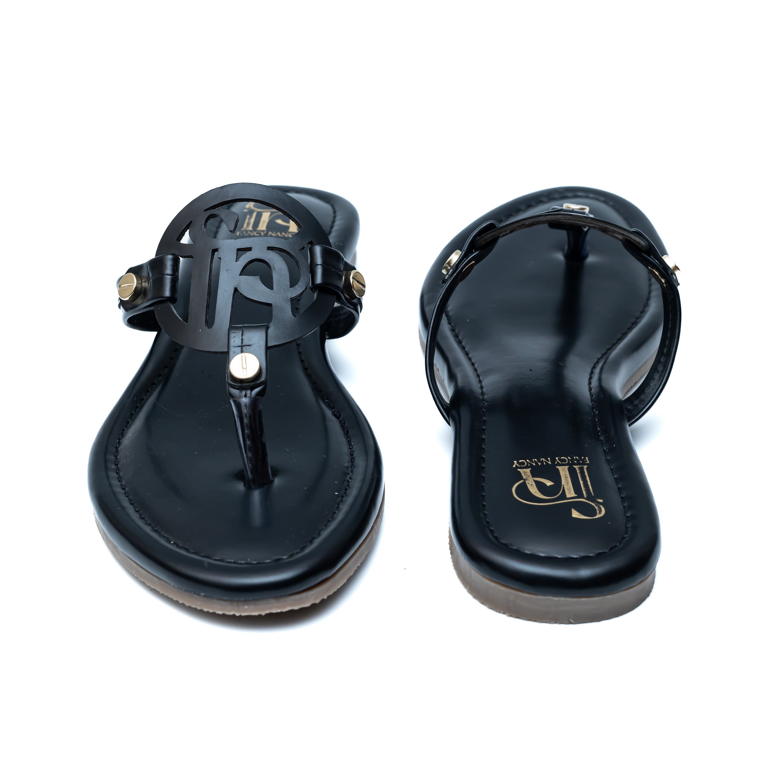 T Shape FN Flats - Black
