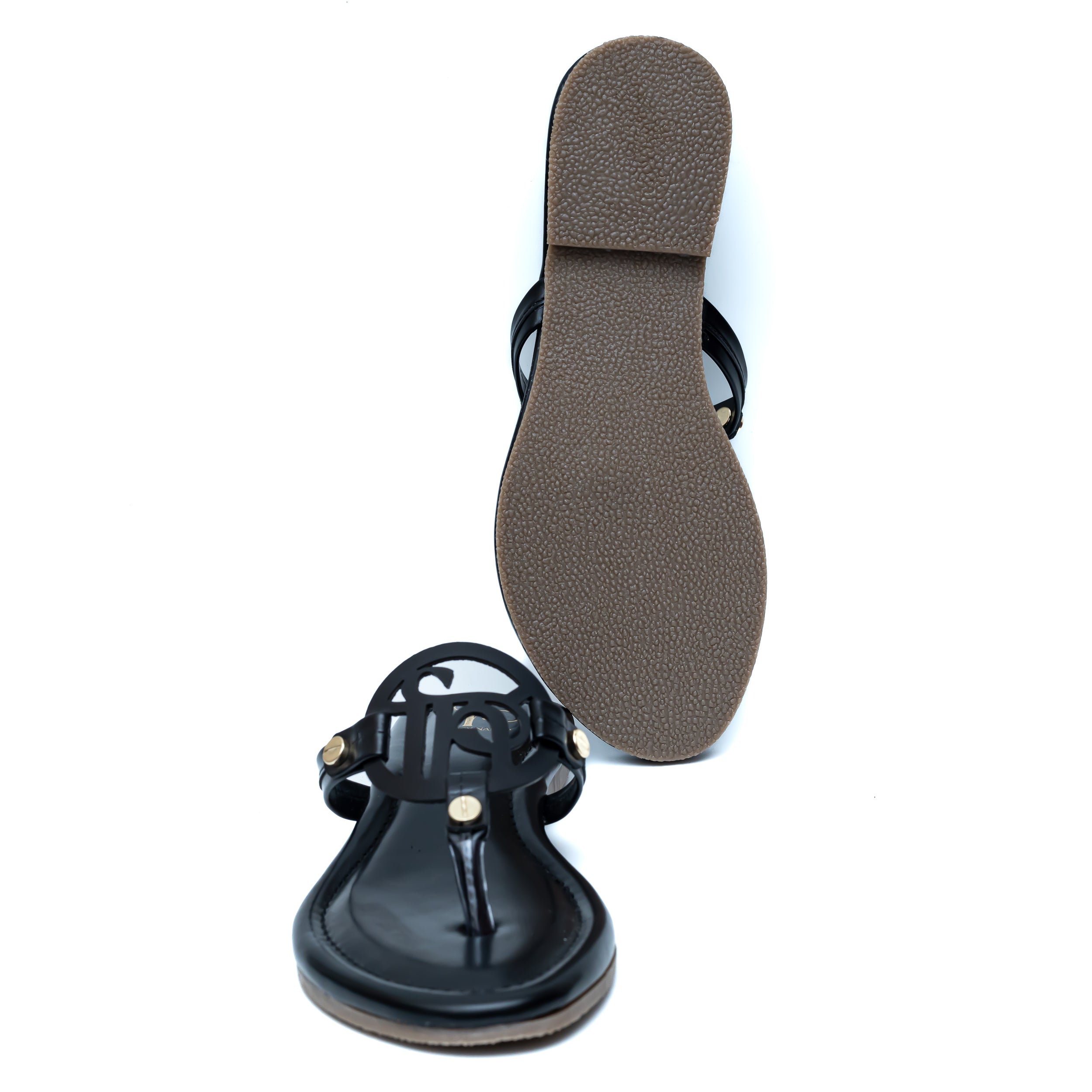 T Shape FN Flats - Black