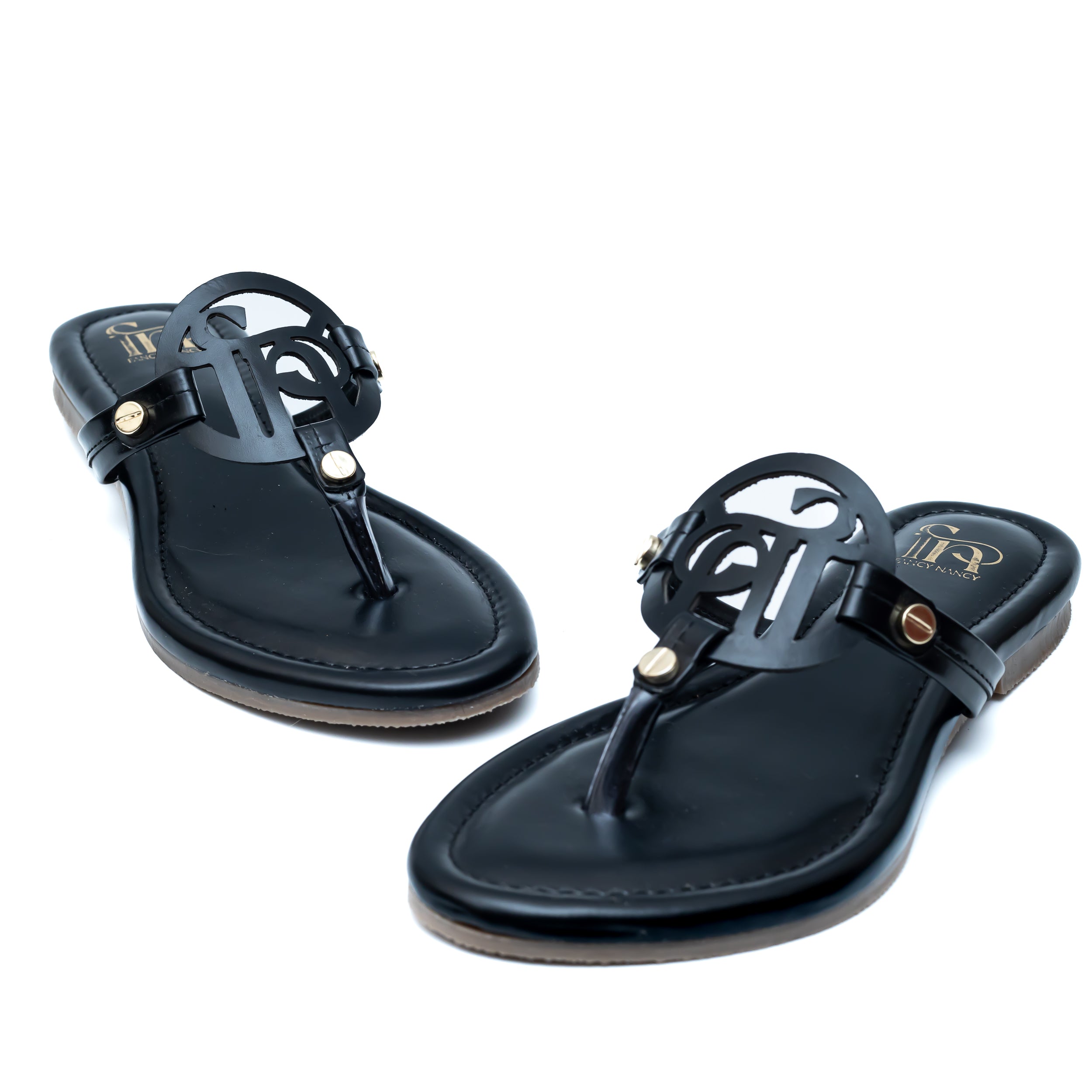 T Shape FN Flats - Black