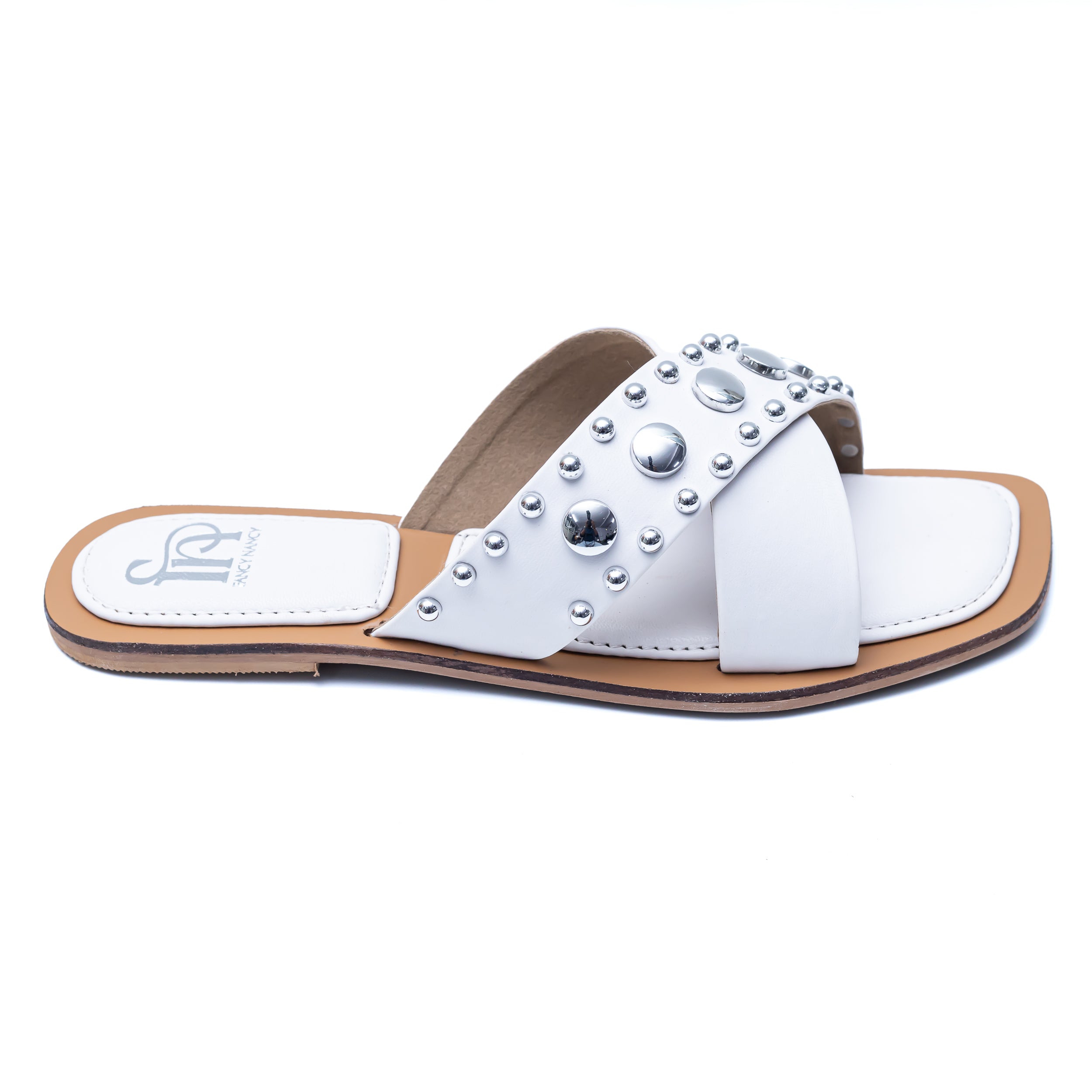 Crystal Criss Cross Flats - White