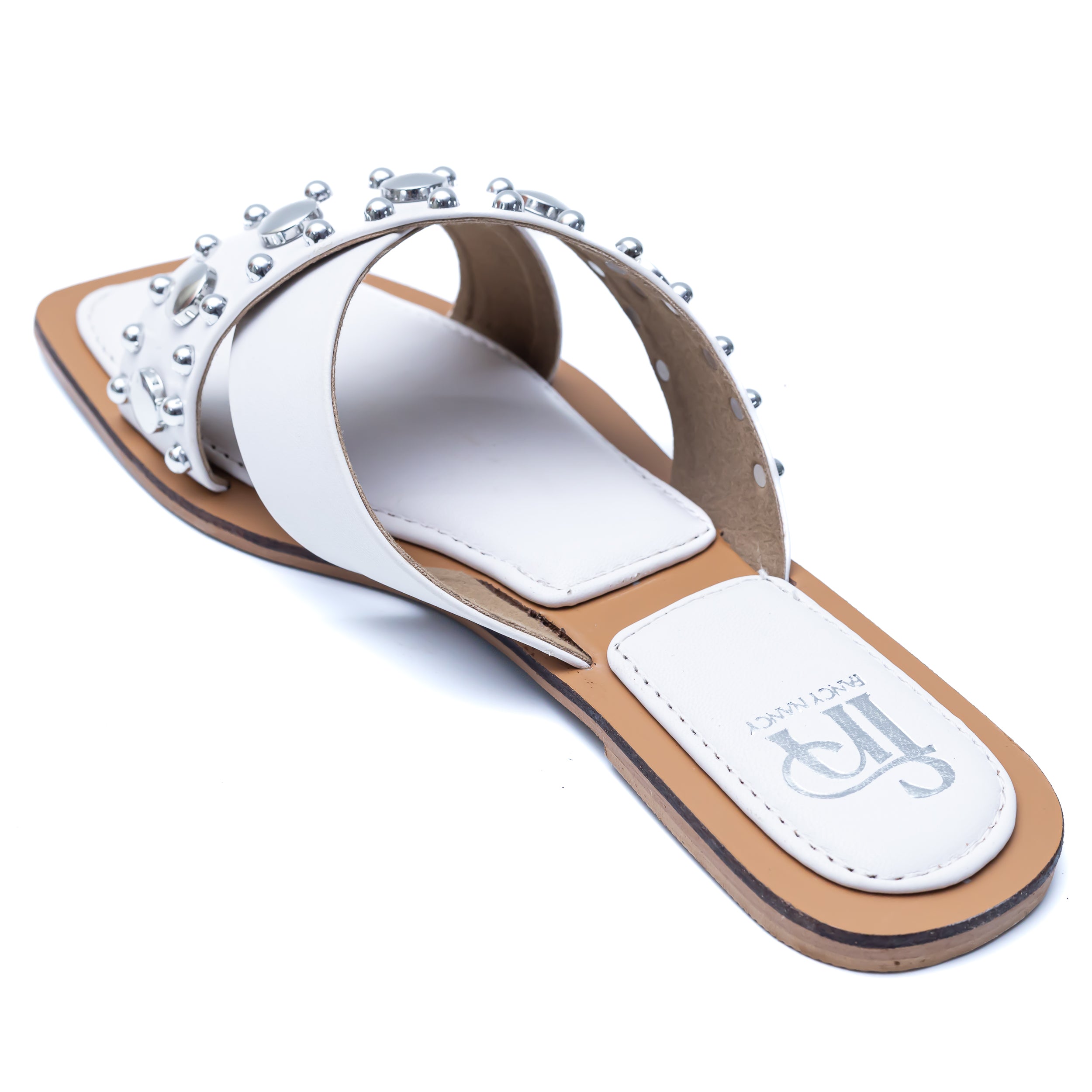 Crystal Criss Cross Flats - White