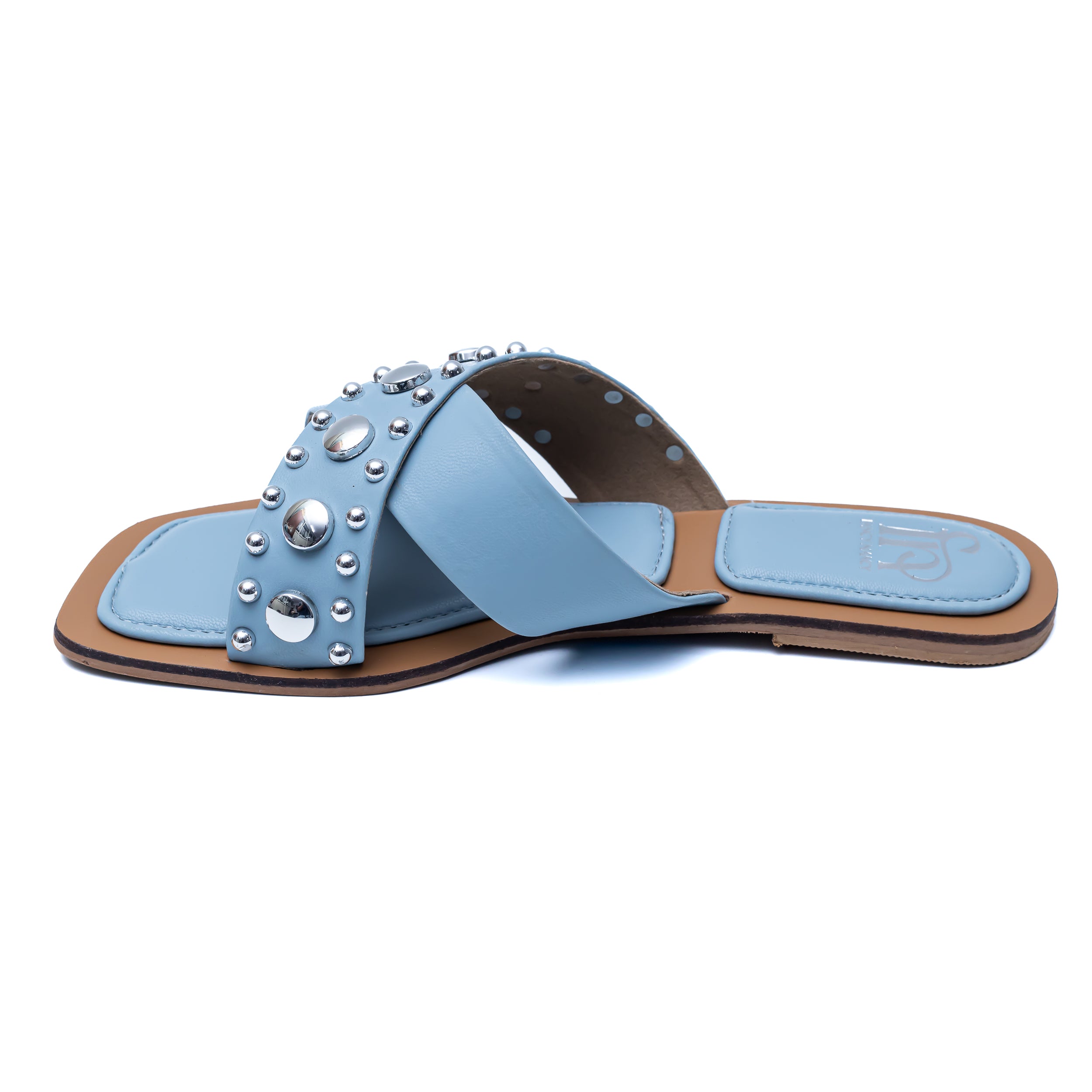 Crystal Criss Cross Flats - Sky Blue
