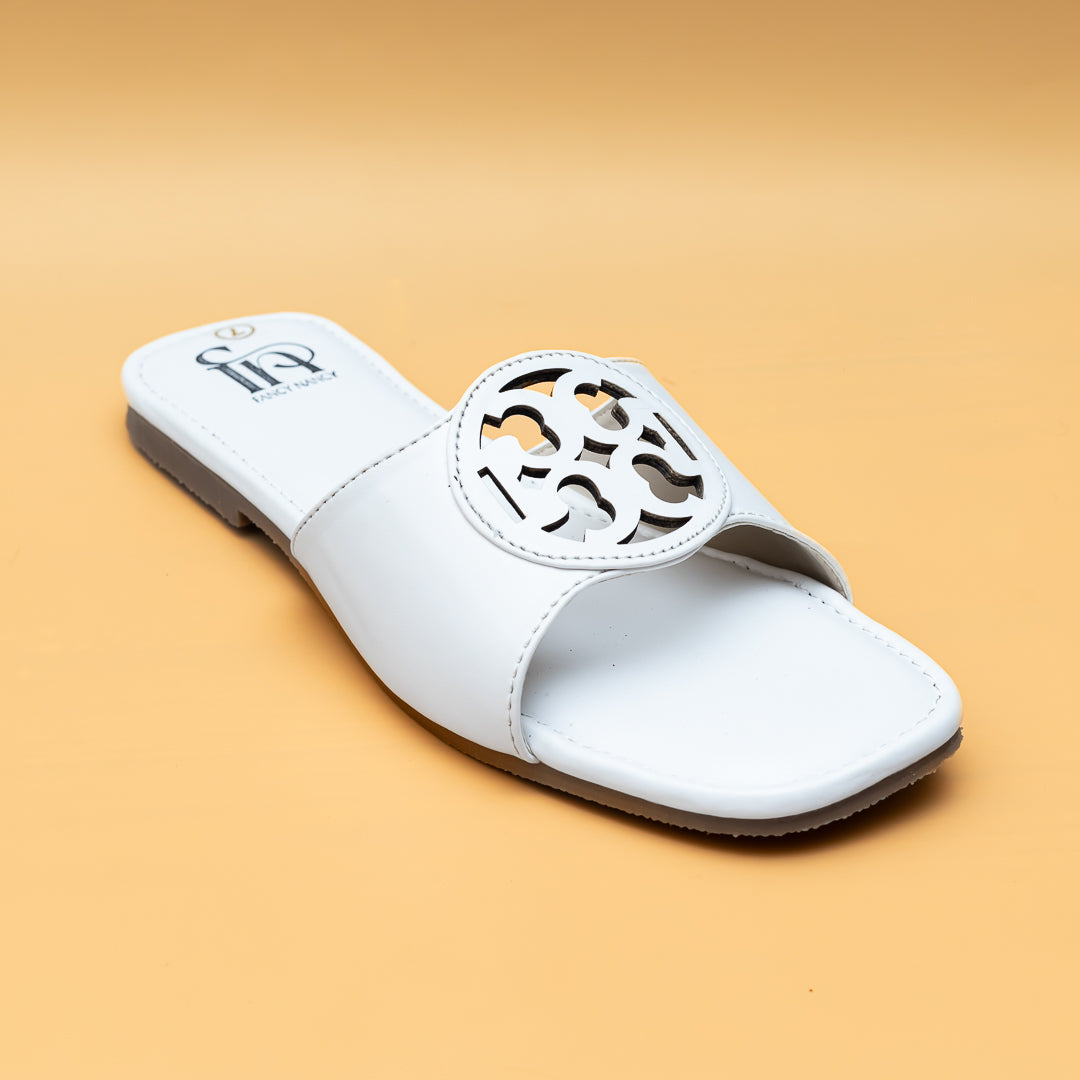 Tee Shape Slippers - White